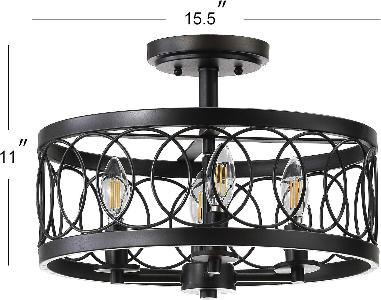 JONATHAN Y Sylvain Metal LED Semi-Flush Mount