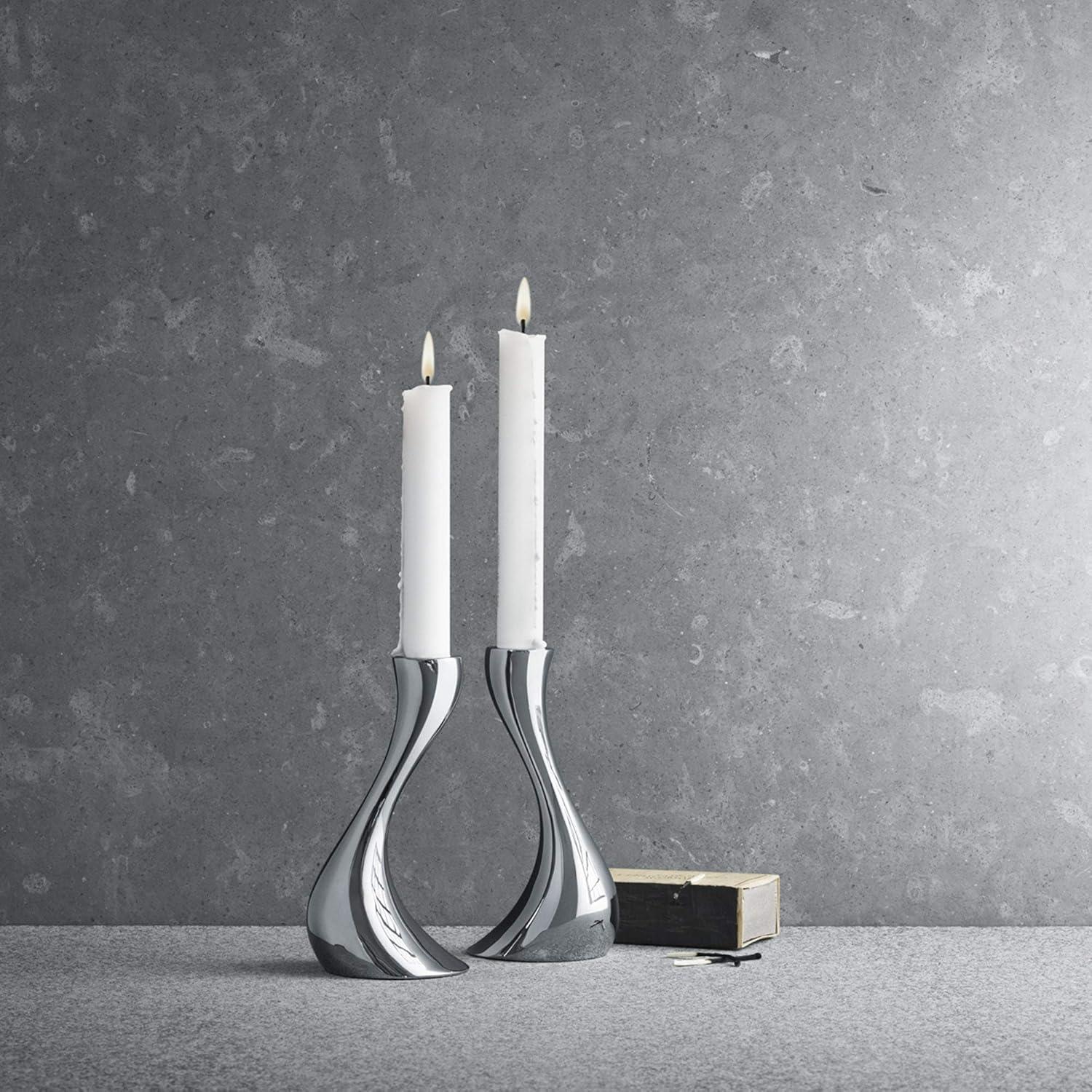 Cobra Stainless Steel Candlestick (Set of 2)