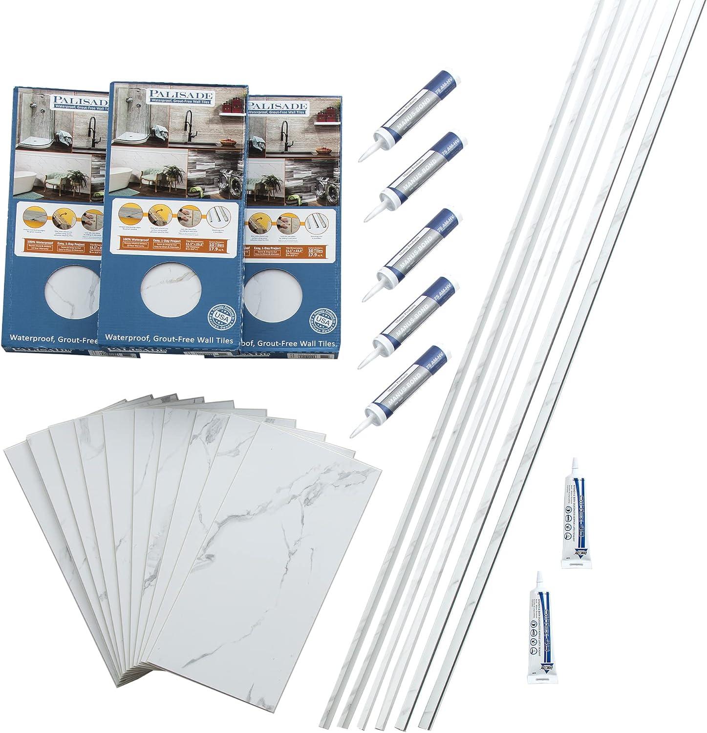 Palisade 23.2 in. x 11.1 in. Tile Shower and Tub Surround Kit