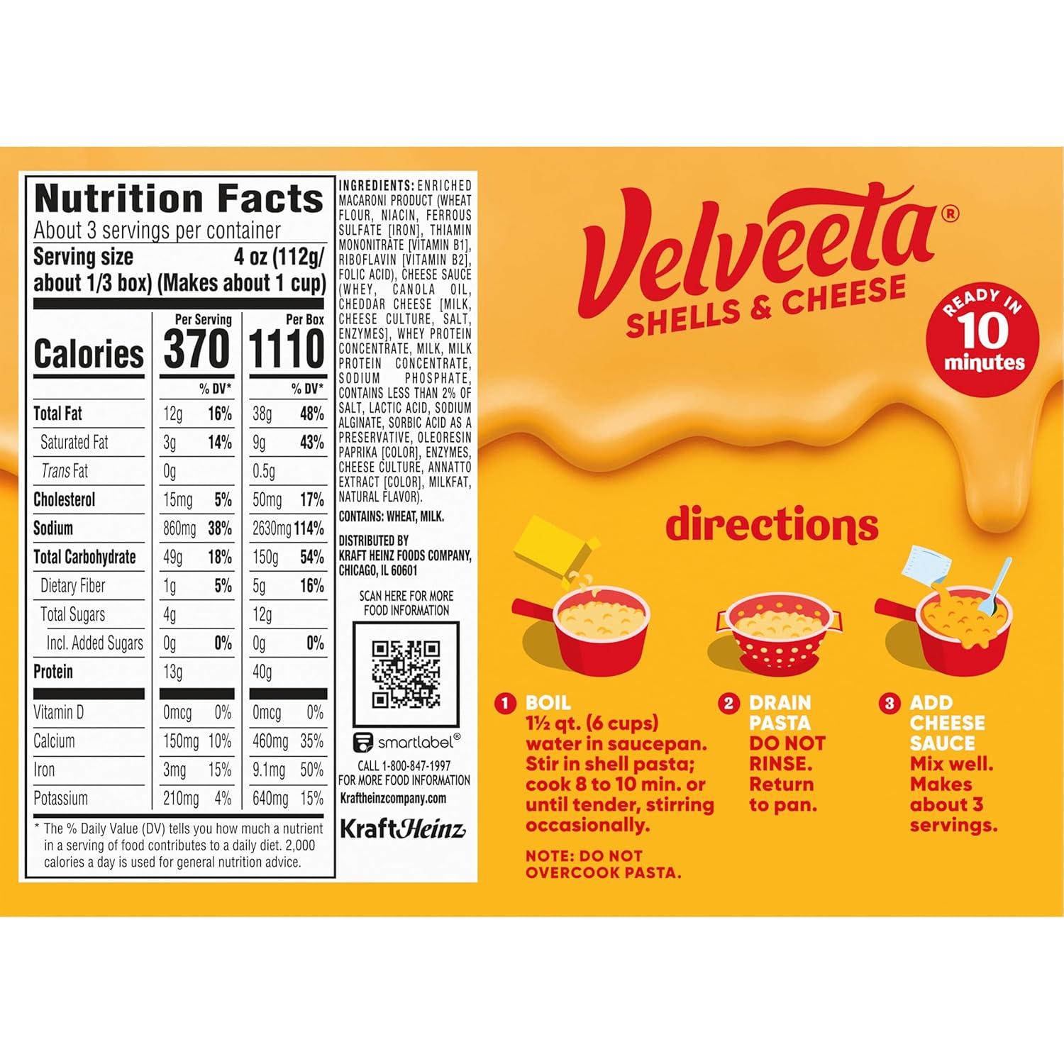 Velveeta Shells & Cheese Original Mac and Cheese Dinner - 36oz/3ct