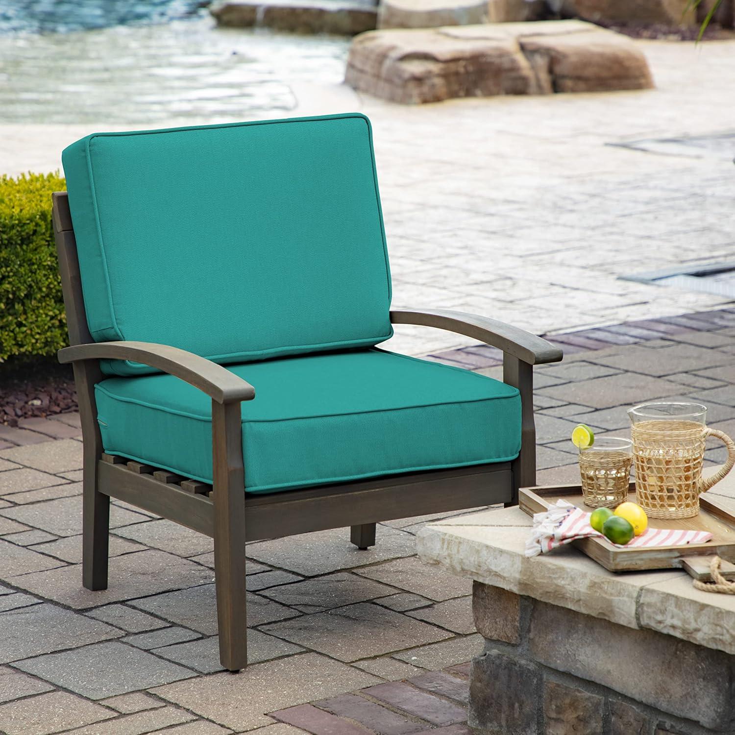 Arden Selections ProFoam EverTru Acrylic 24 x 24 x 6 Inch Outdoor Deep Seat Cushion Set, Aqua