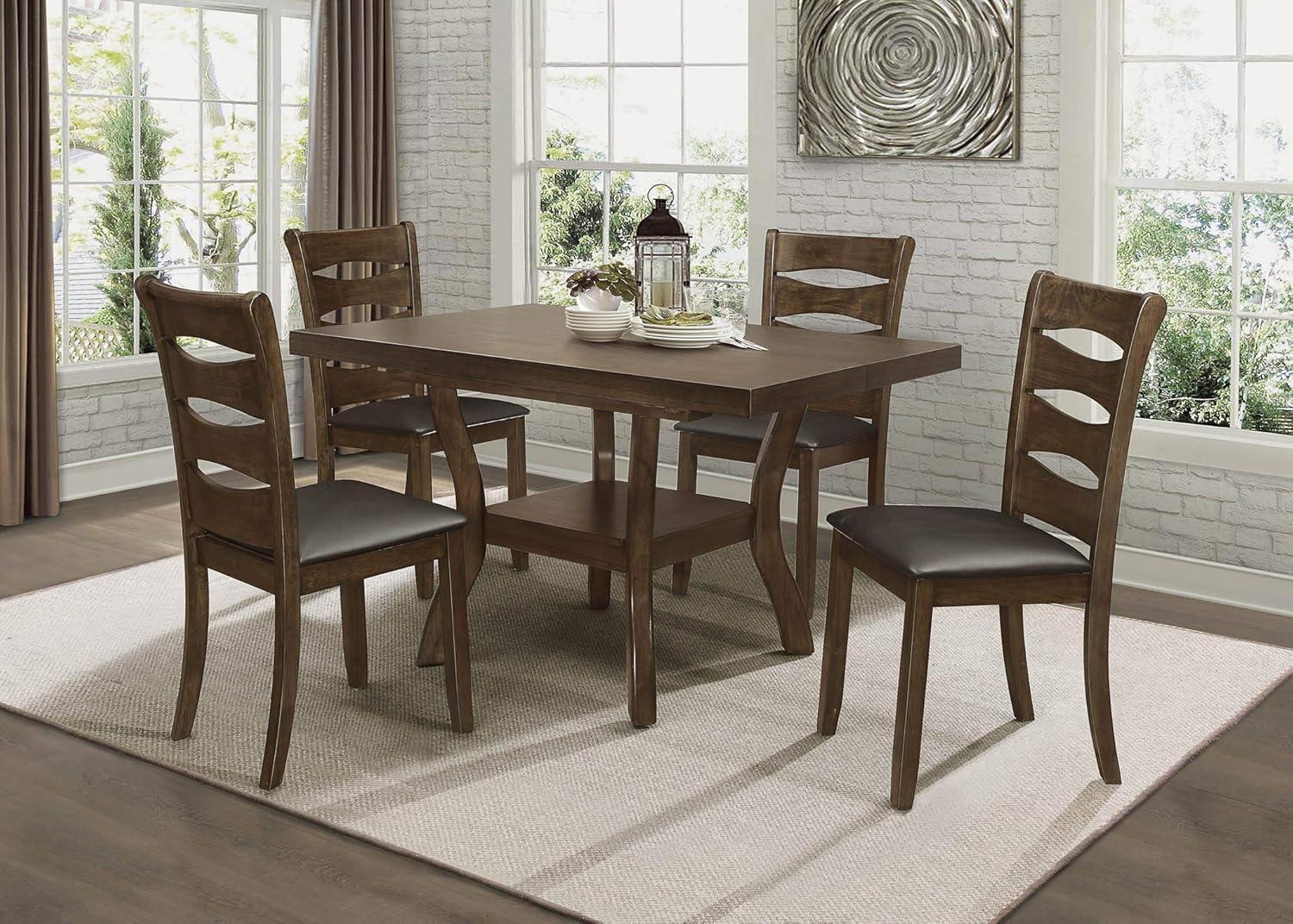 Red Barrel Studio® Transitional Dining Table with Lower Display Shelf and Extension Leaf for Dining Room & Reviews | Wayfair