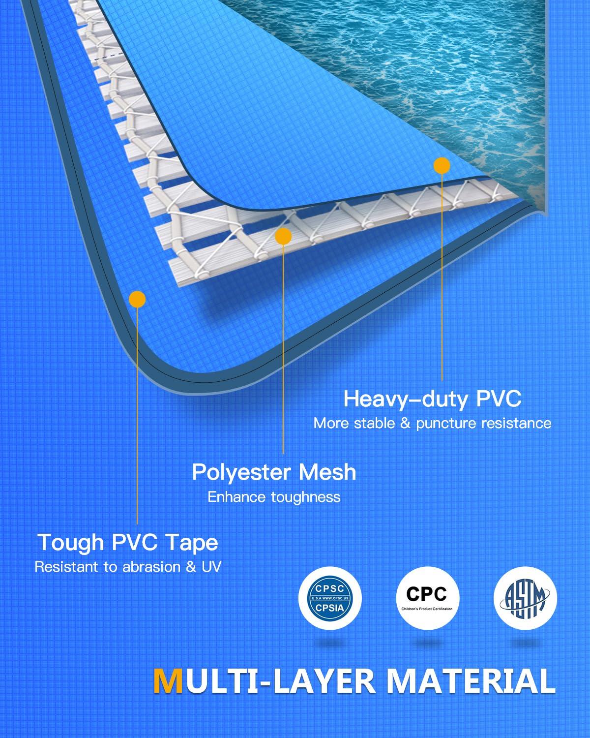 12'*30" Round Inflatable Top Ring Above Ground Swimming Pool Fast Easy to Set Up with 530GPH Filter Pump, Pool Cover and Ground Cover for Summer Outdoor Garden Backyard Childen Adults