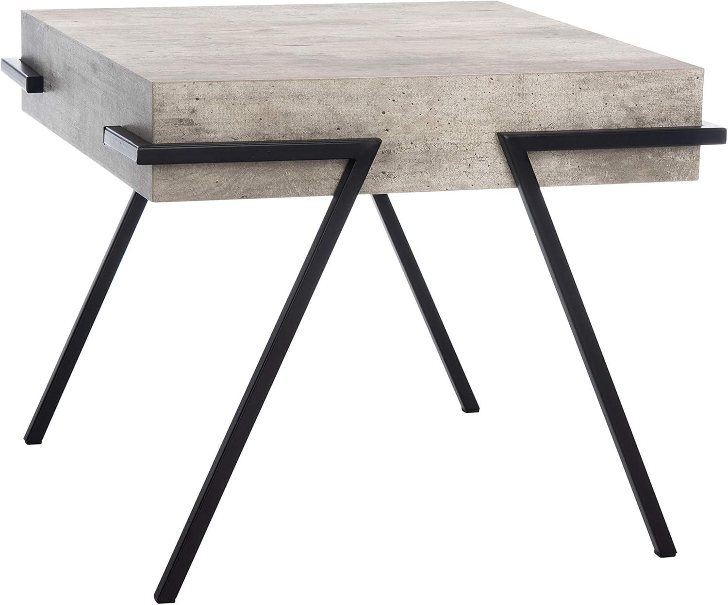 Jett Square Accent Table - Light Grey/Black - Safavieh.