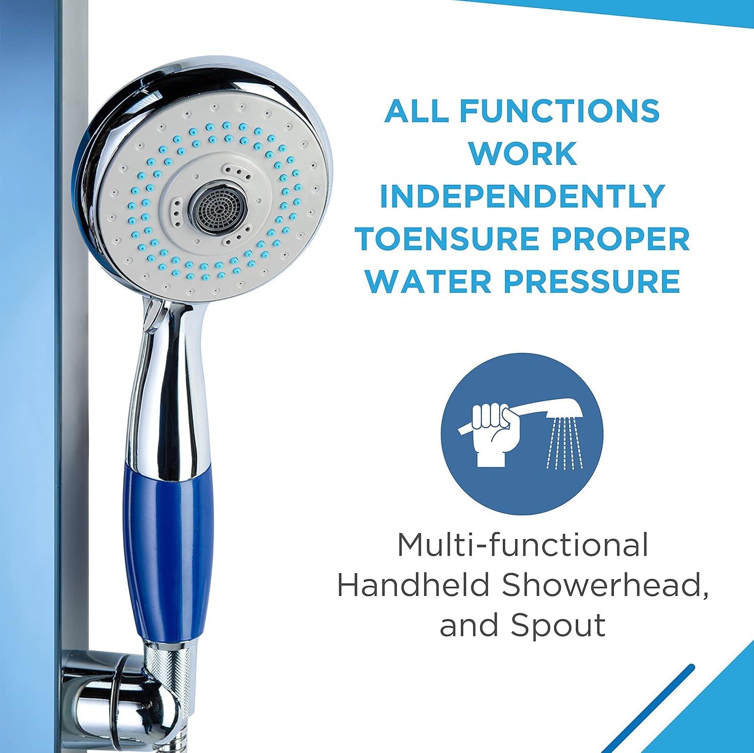 Blue Ocean 52 inch Aluminum Shower Panel With Shower Head