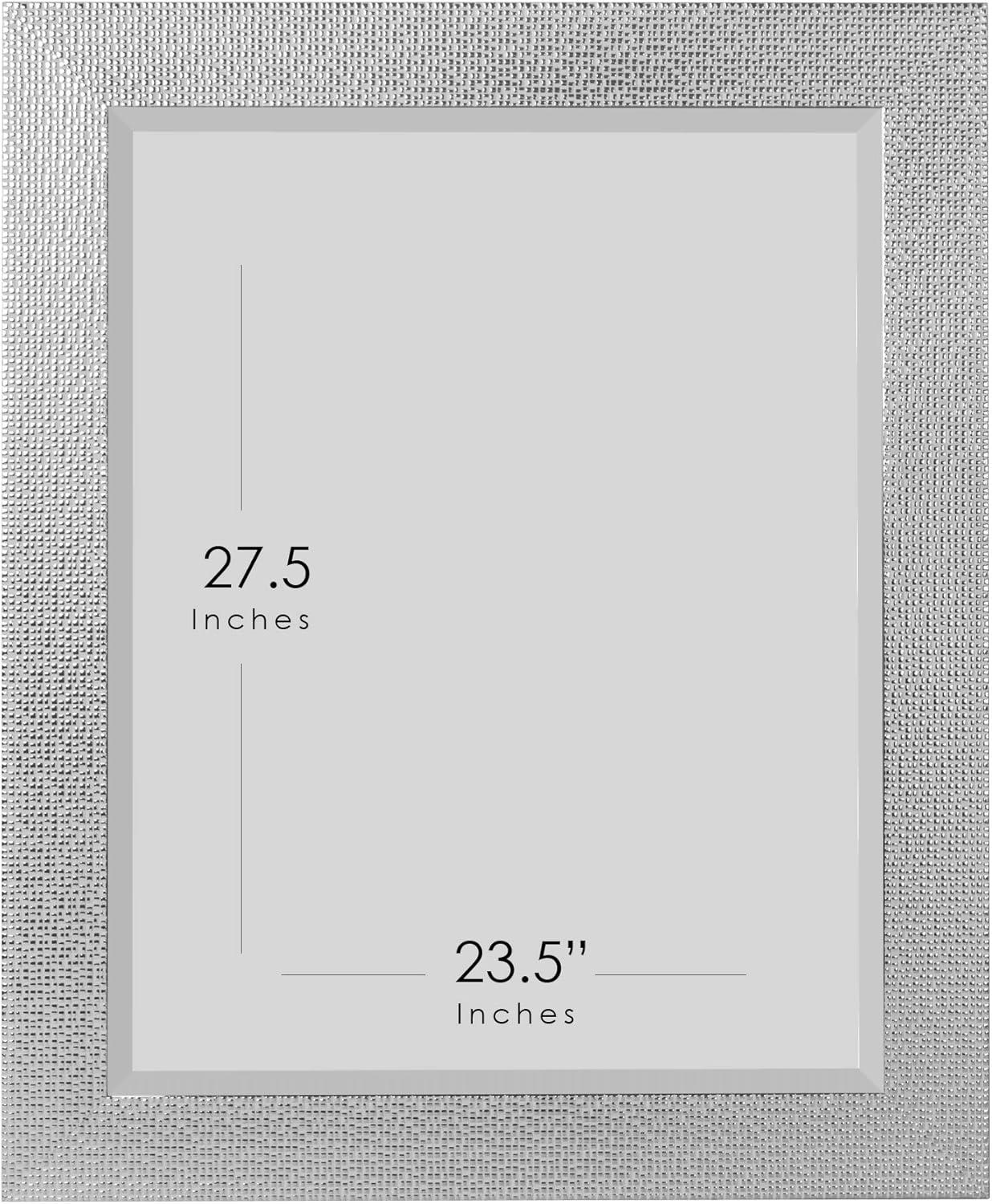 Head West 27.5 in x 33.5 in Framed Beveled Accent Vanity Mirror, White