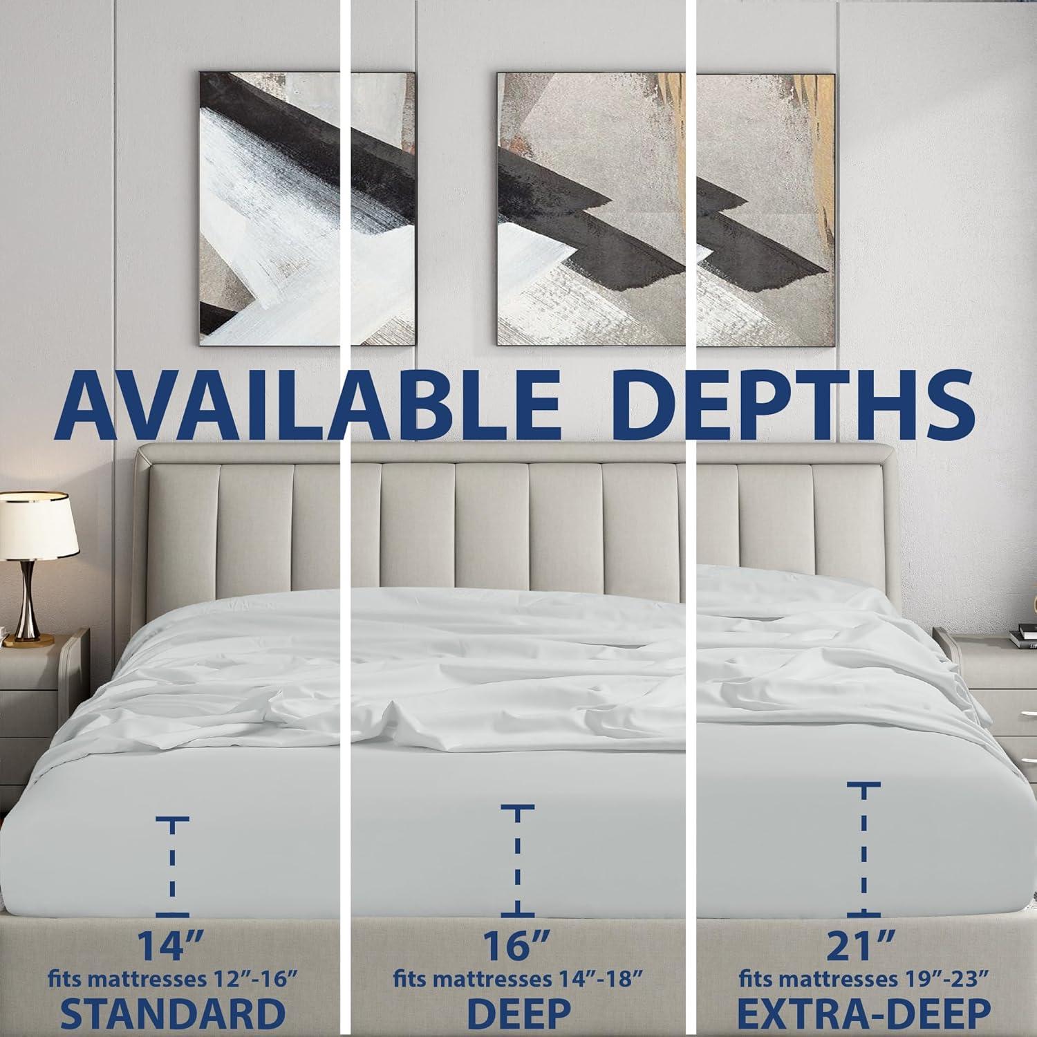 Swift Home 1800 Series 16 Inch Deep Microfiber Fitted Sheet