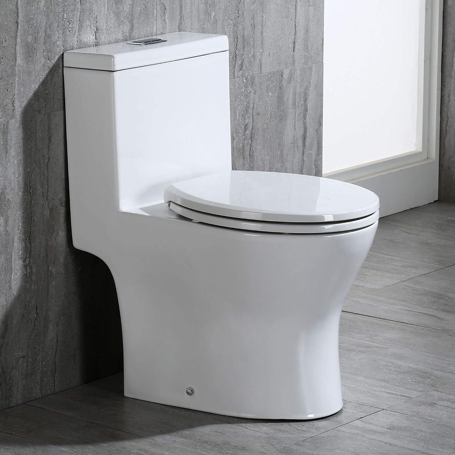 1.28 GPF Space Saving Round Compact One-Piece Toilet (Seat Included)