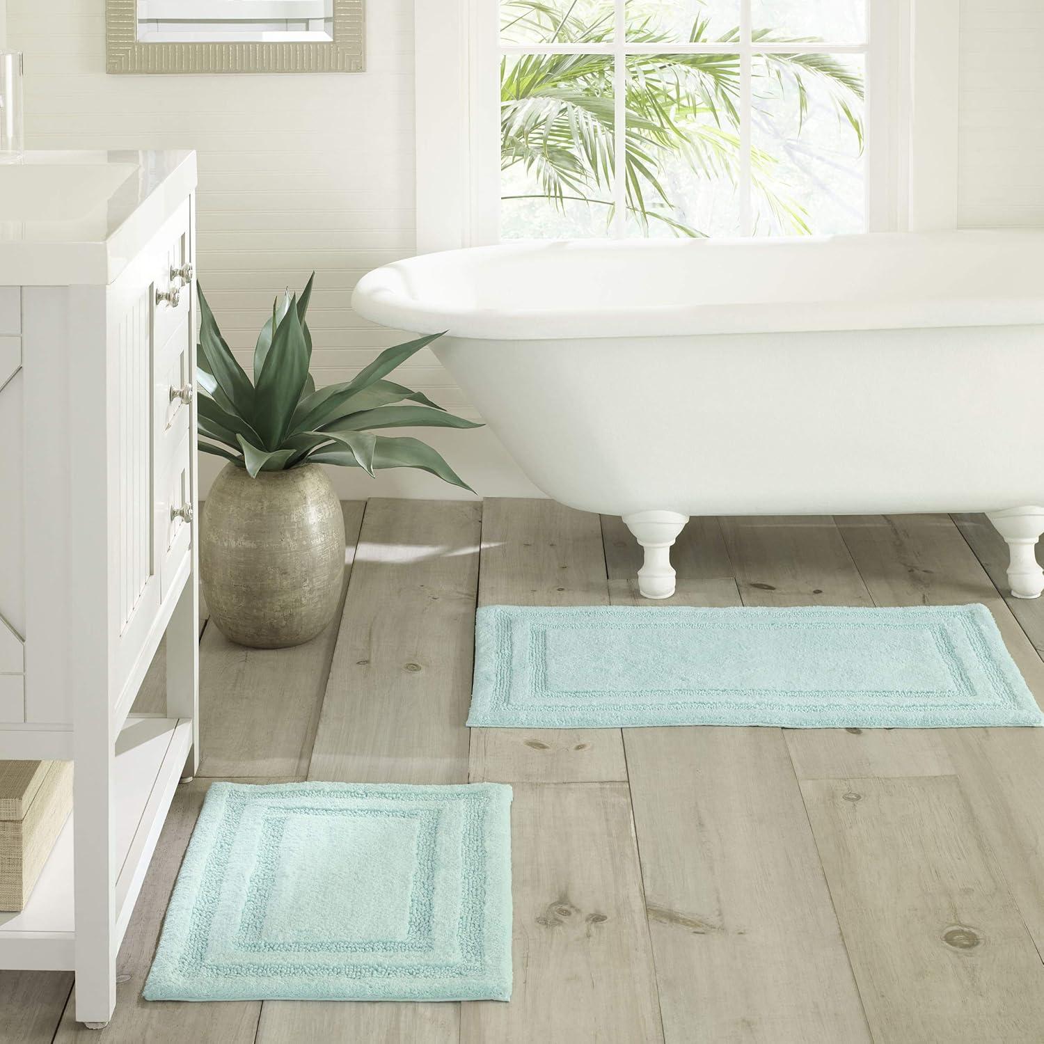 Isla Aqua Cotton Tufted 2-Piece Bath Rug Set