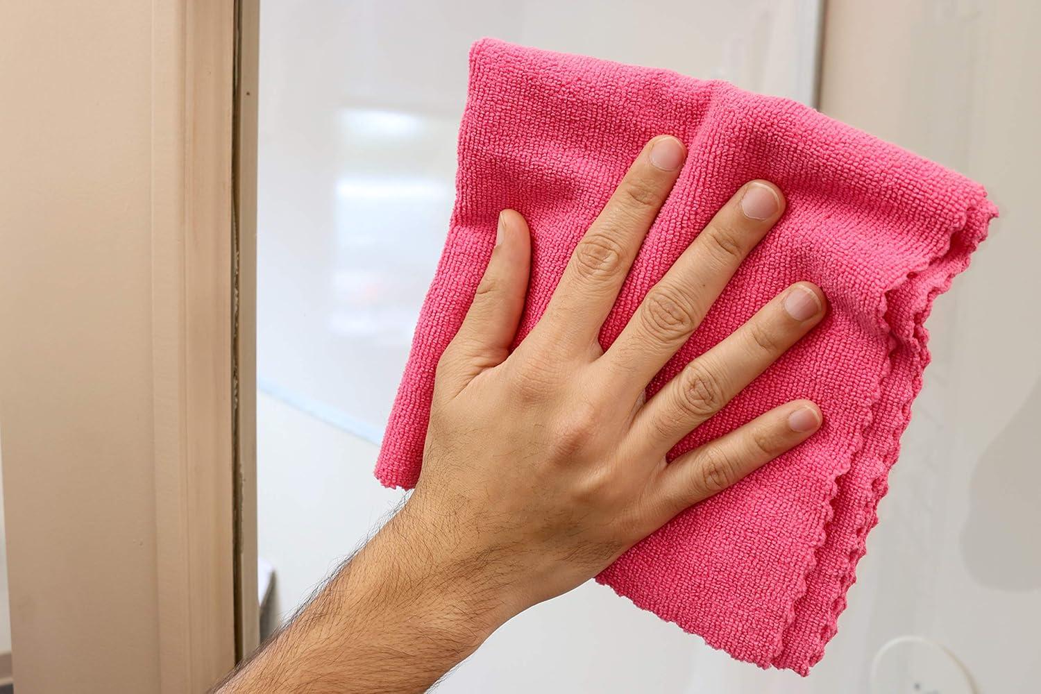 Smart Edge Microfiber Cleaning Cloth 16x16 Pink (12/Pack)