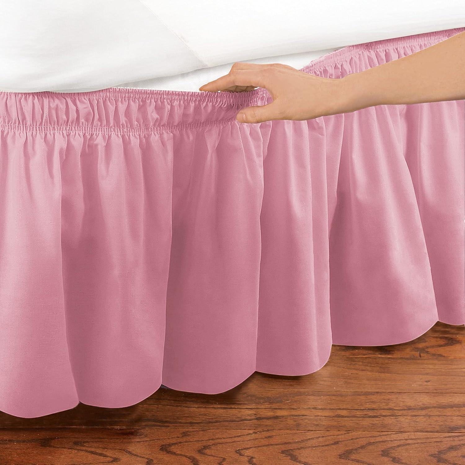 Rose Queen/King Cotton Polyester Elastic Bed Skirt