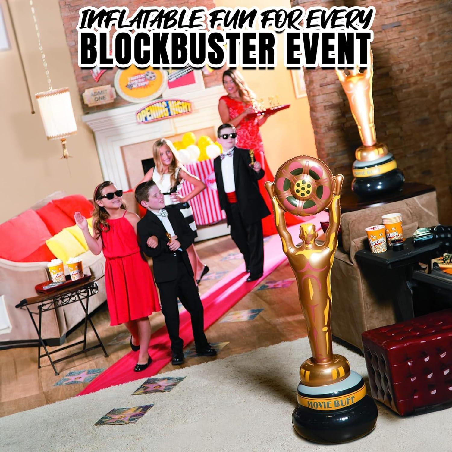 Huge Vinyl Inflatable Movie Buff Party Decoration (5 Feet Tall) Movie Night and Awards Party Decor, Party Favors