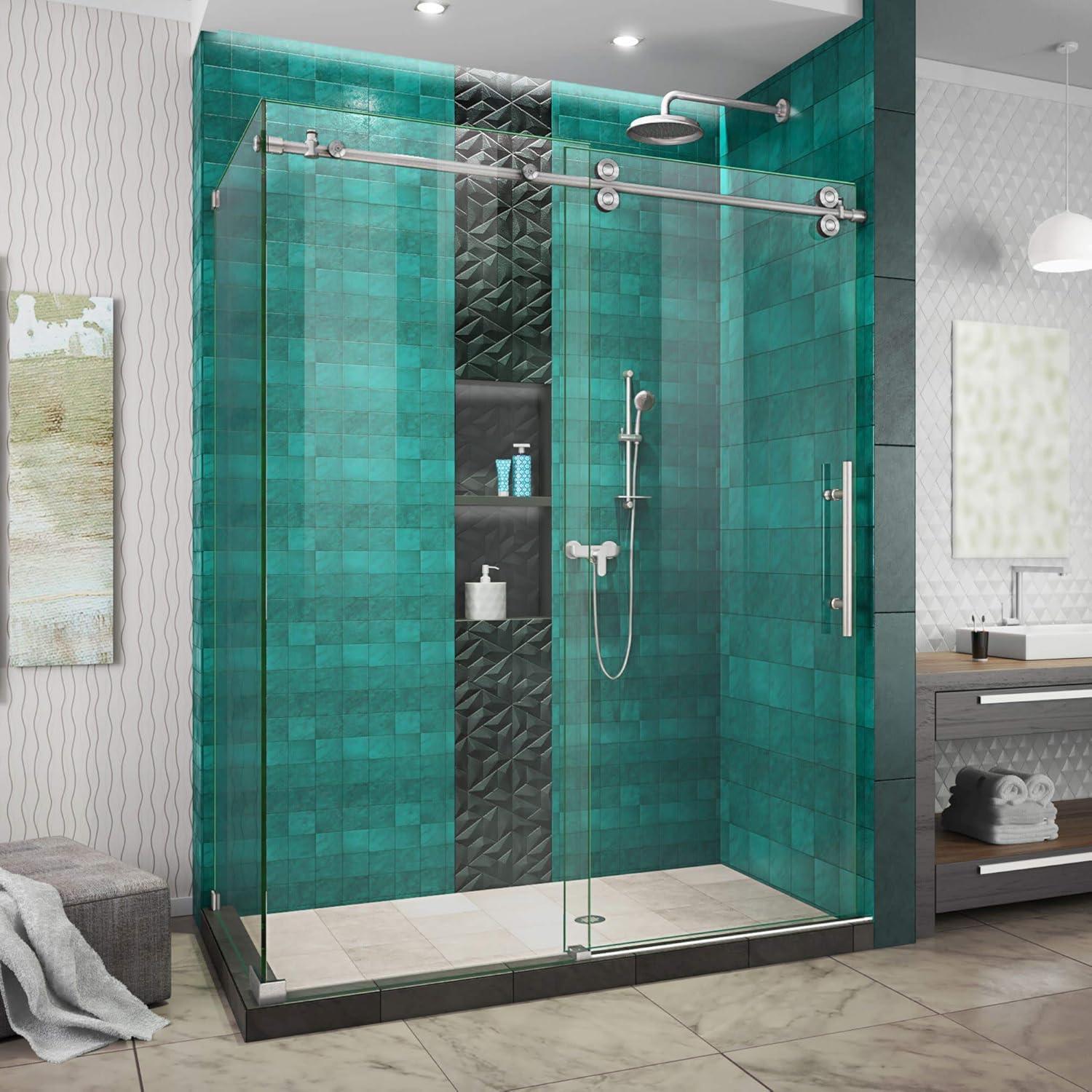 Enigma-XO Single 60.37" W x 34.5" D x 76'' H Frameless Shower Enclosure
