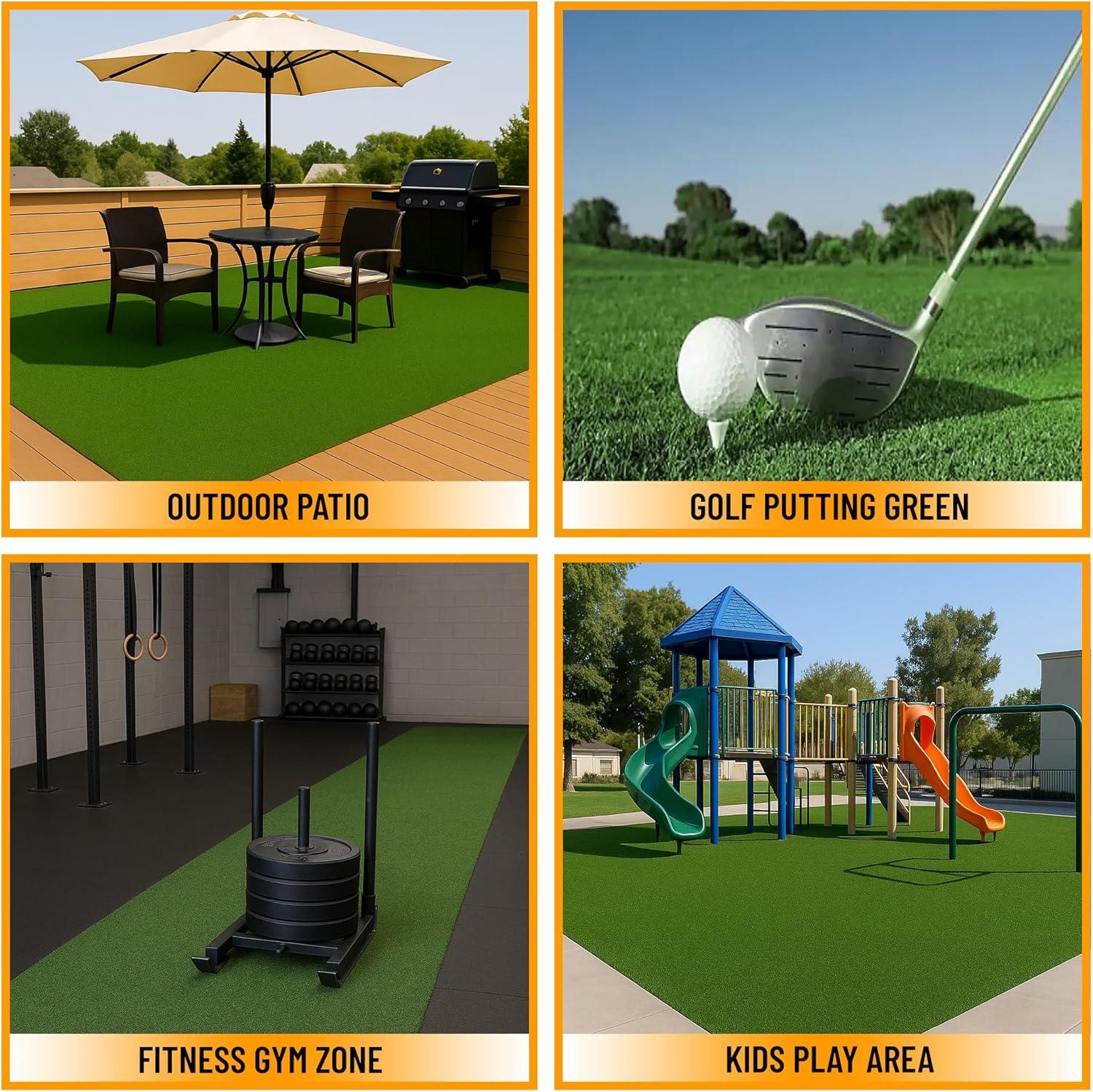 Ottomanson Grass Golf Putting Green Waterproof Artificial Turf Golf Mat, Sports, Outdoors, Backyard