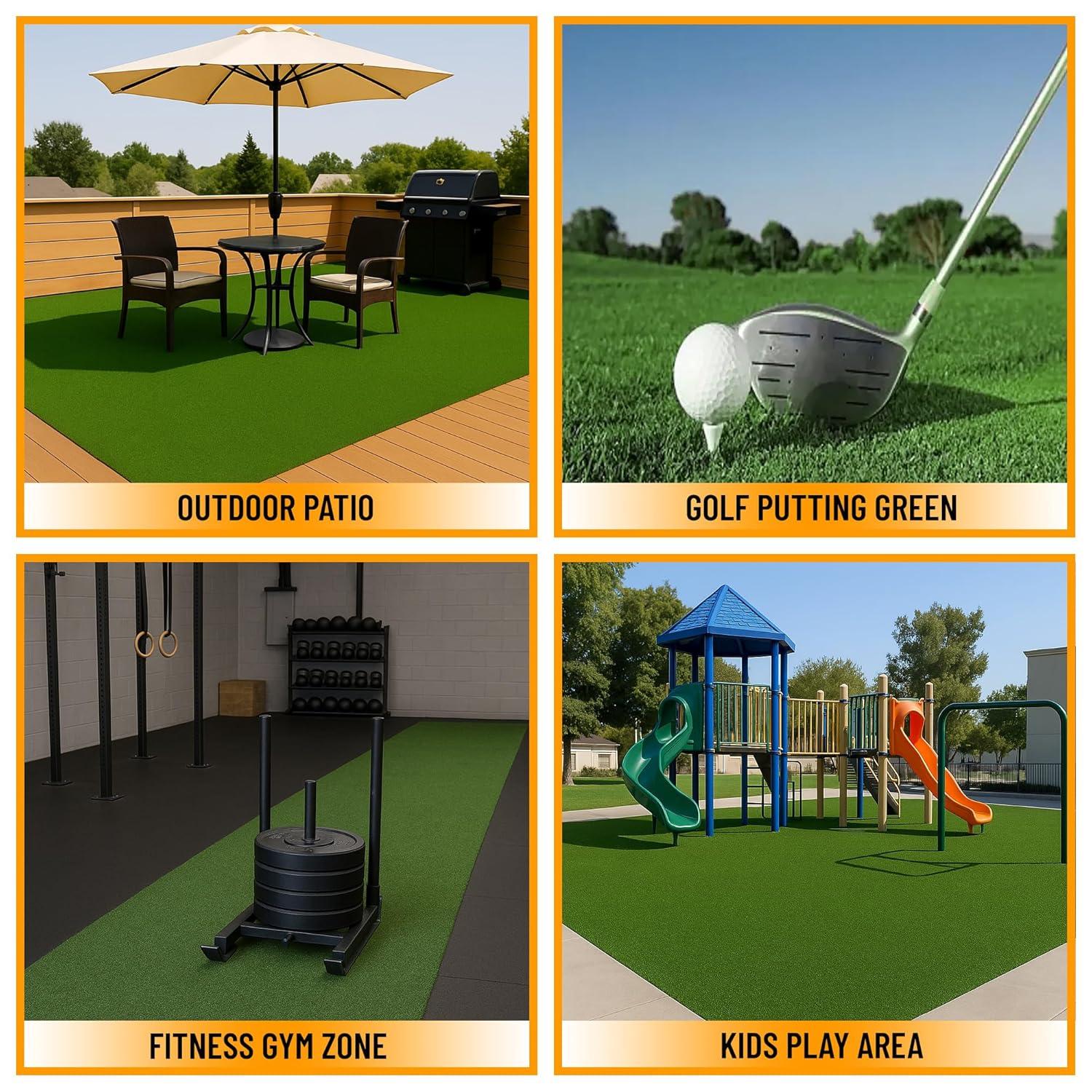 Ottomanson Grass Golf Putting Green Waterproof Artificial Turf Golf Mat, Sports, Outdoors, Backyard