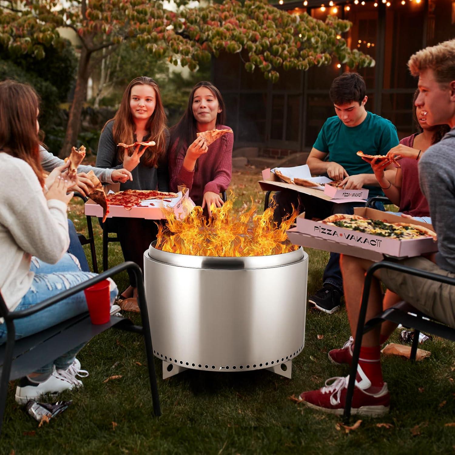 27 Inch Stainless Steel Portable Smokeless Fire Pit