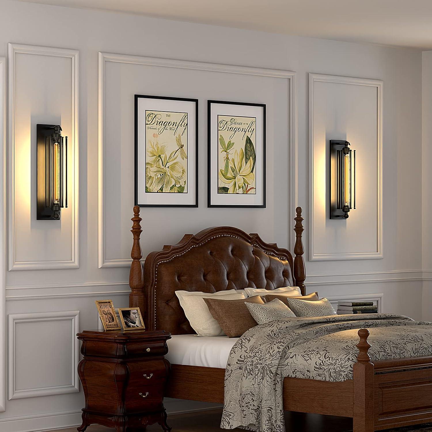 Licperron Industrial Wall Sconce E26 E27 Edison Vintage Wall Sconce Antique Wall Lamp Fixtures Bedside Bar Restaurant Hotel Lighting Decor 2 Pack