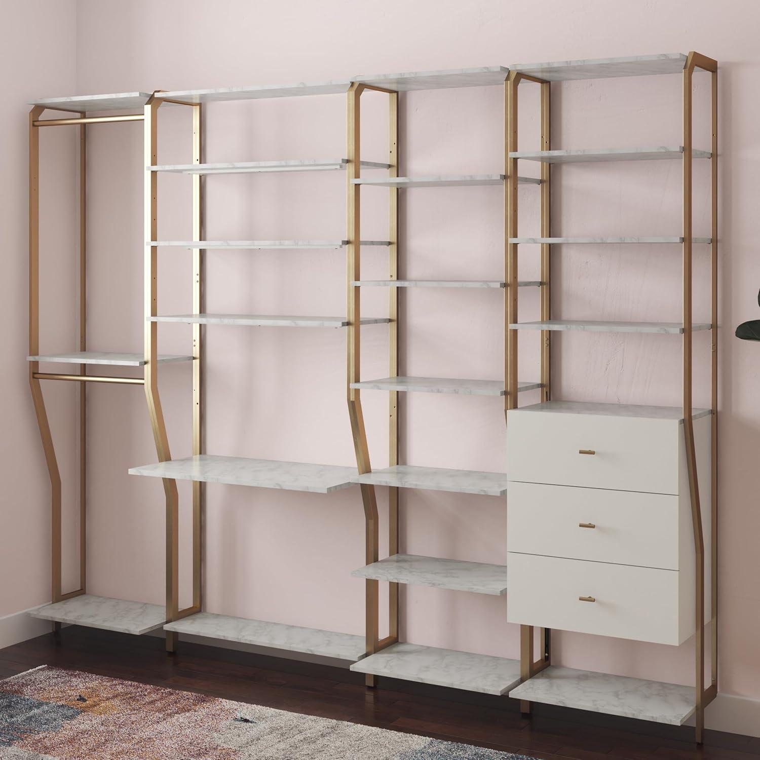 CosmoLiving by Cosmopolitan Gwenyth Closet Starter Kit with Hanging Rods