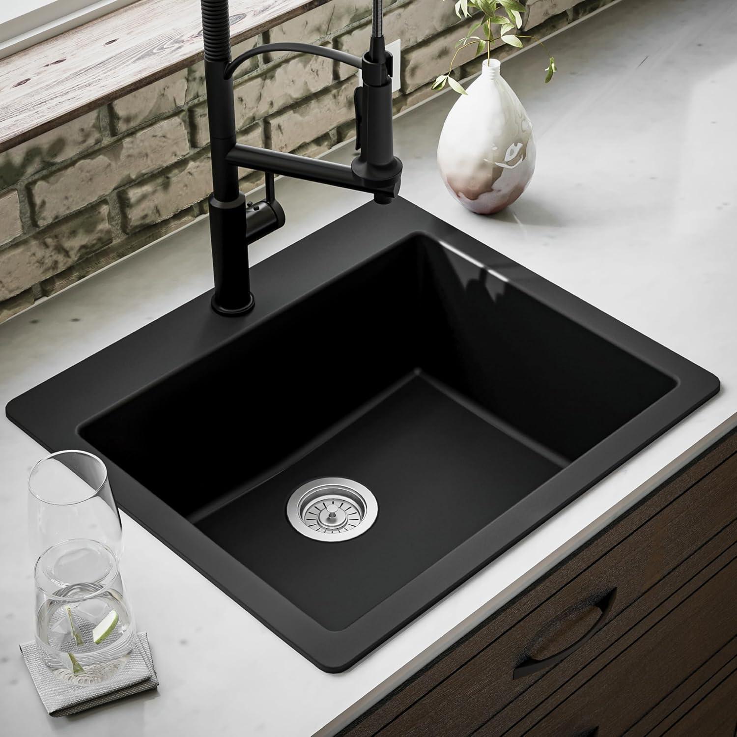 Karran Quartz 25'' X 22'' Single Bowl Drop-in Kitchen Sink