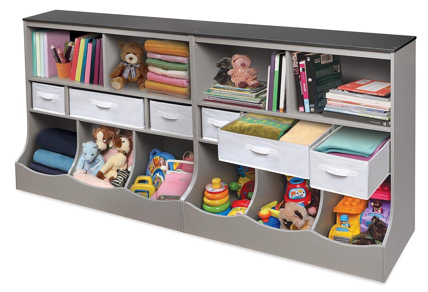 Badger Basket Combo Bin Storage Unit with Three Baskets  (Gray)