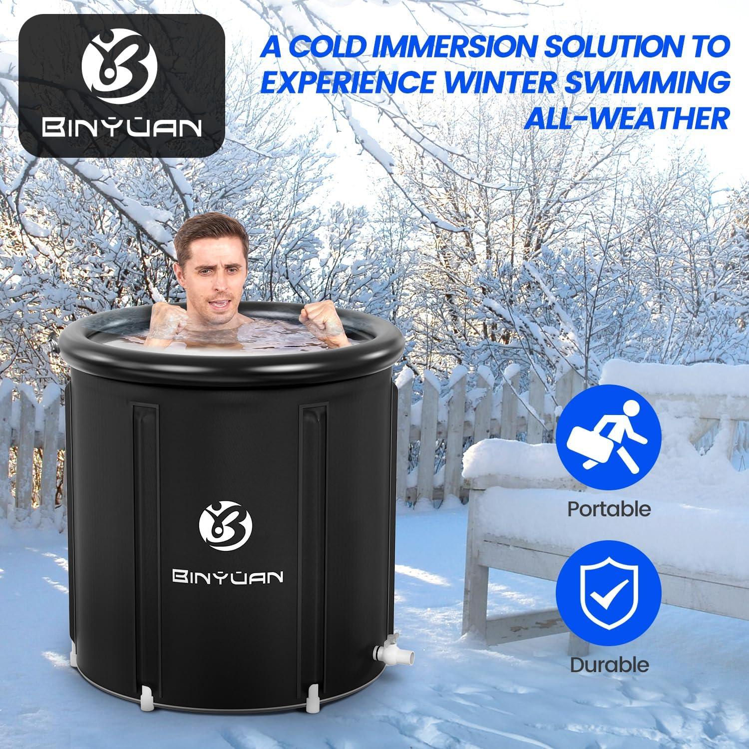 BINYUAN Large Ice Bath Tub Portable Cold Water Tub Cold Therapy Tub for Athlete Recovery
