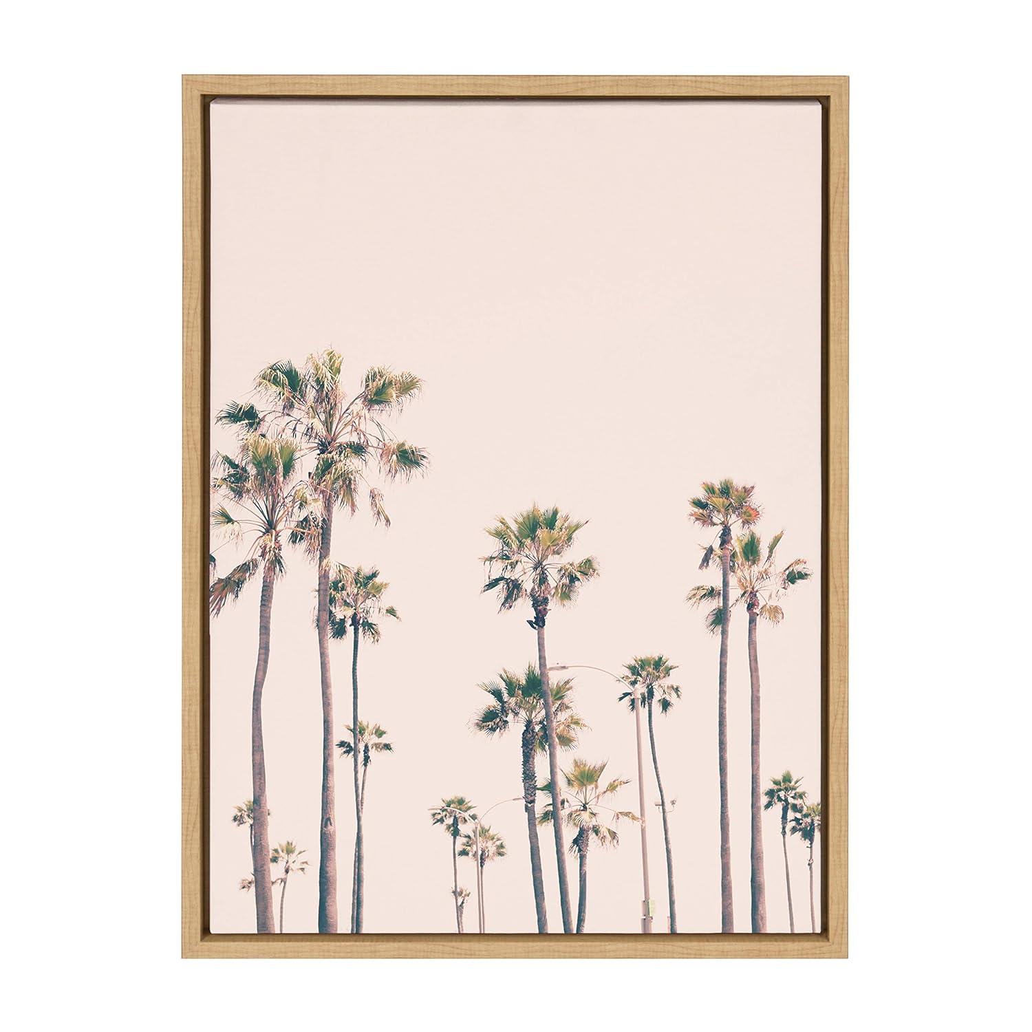 Kate & Laurel All Things Decor 18"x24" Sylvie Pink Palm Tree Paradise Framed Wall Art by Caroline Mint