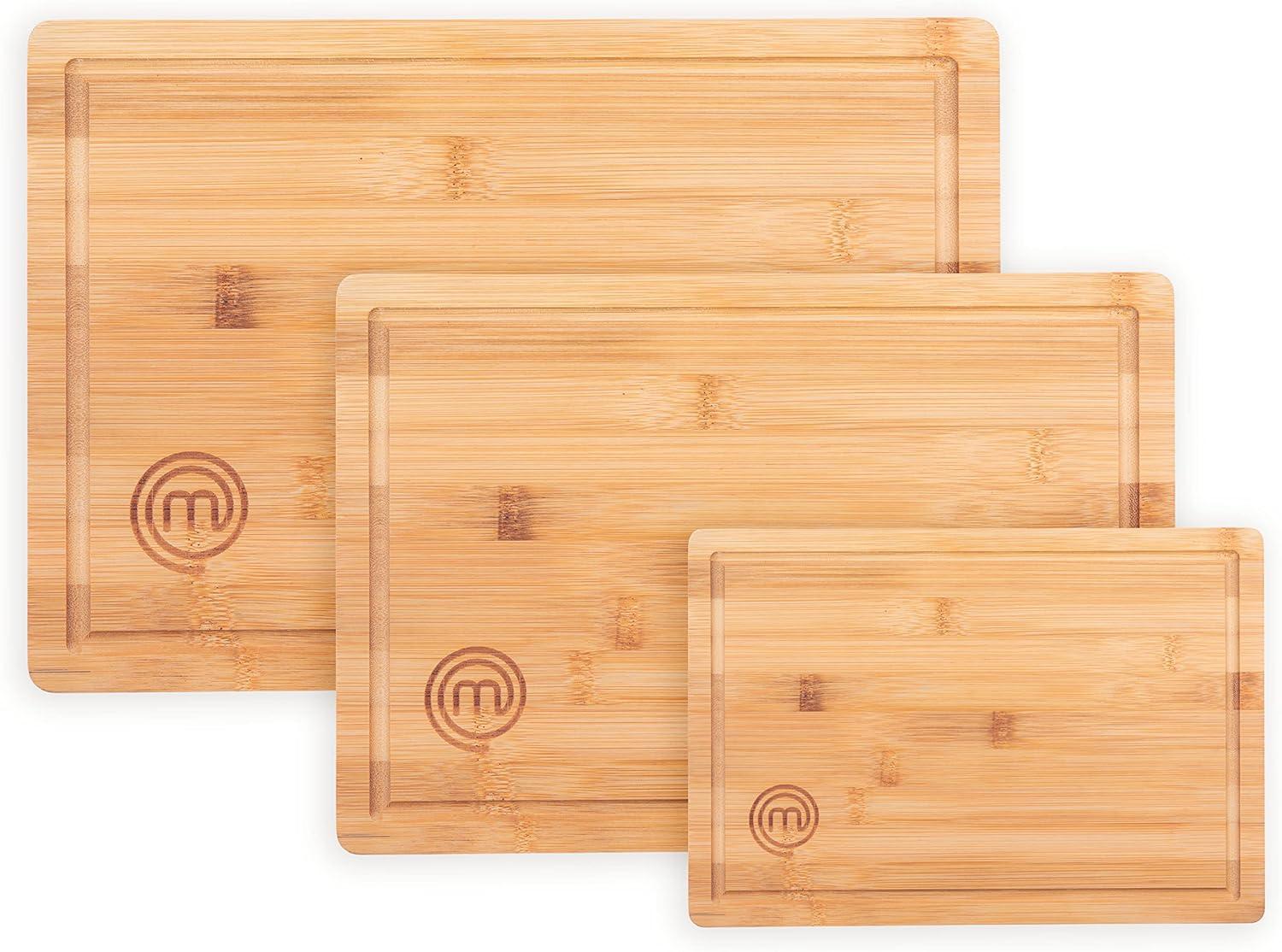 Eco-Friendly Bamboo Cutting Board Set with Juice Grooves