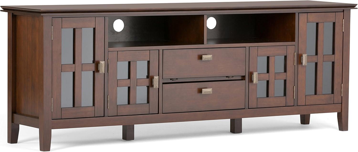 Simpli Home Artisan 72" TV Media Stand in Russet Brown