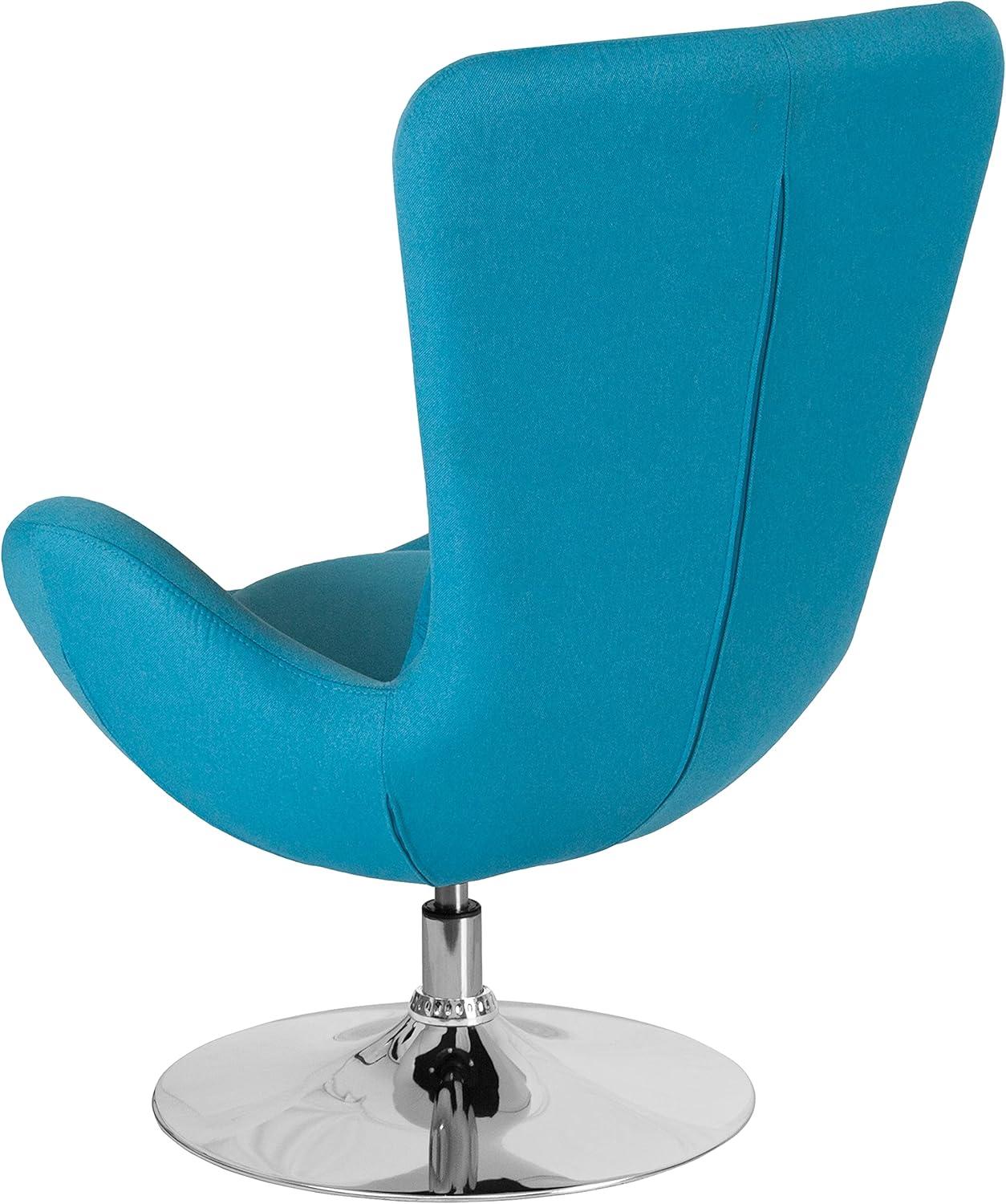 Flash Furniture Egg Series Aqua Fabric Side Reception Chair