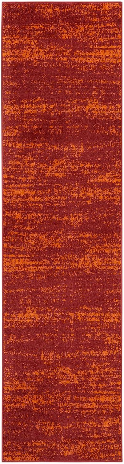 Nourison Essentials 2' x 6' Red Modern Indoor/Outdoor Rug
