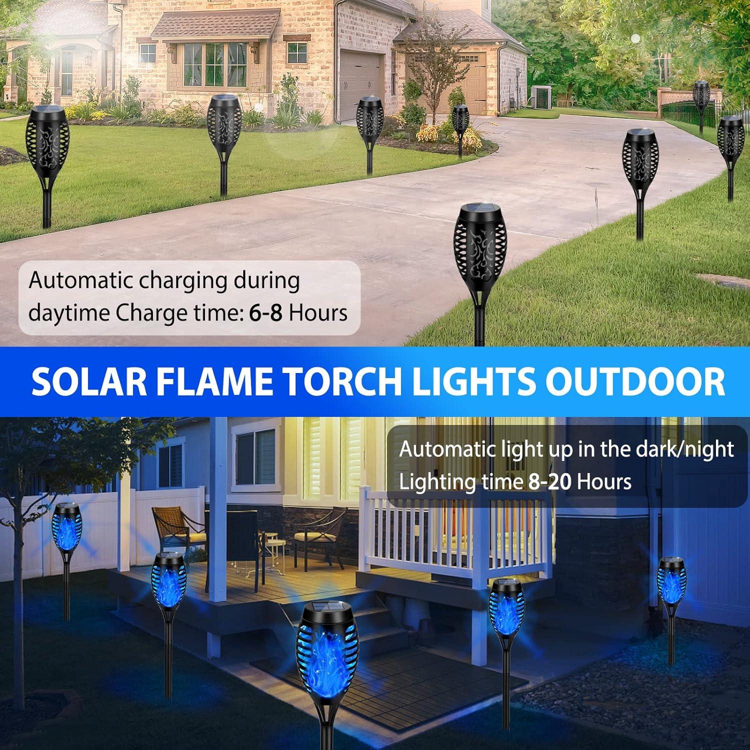 BAOKALER Waterproof Solar LED Landscape & Walkway Lights, ABS Blue, 6 Pack