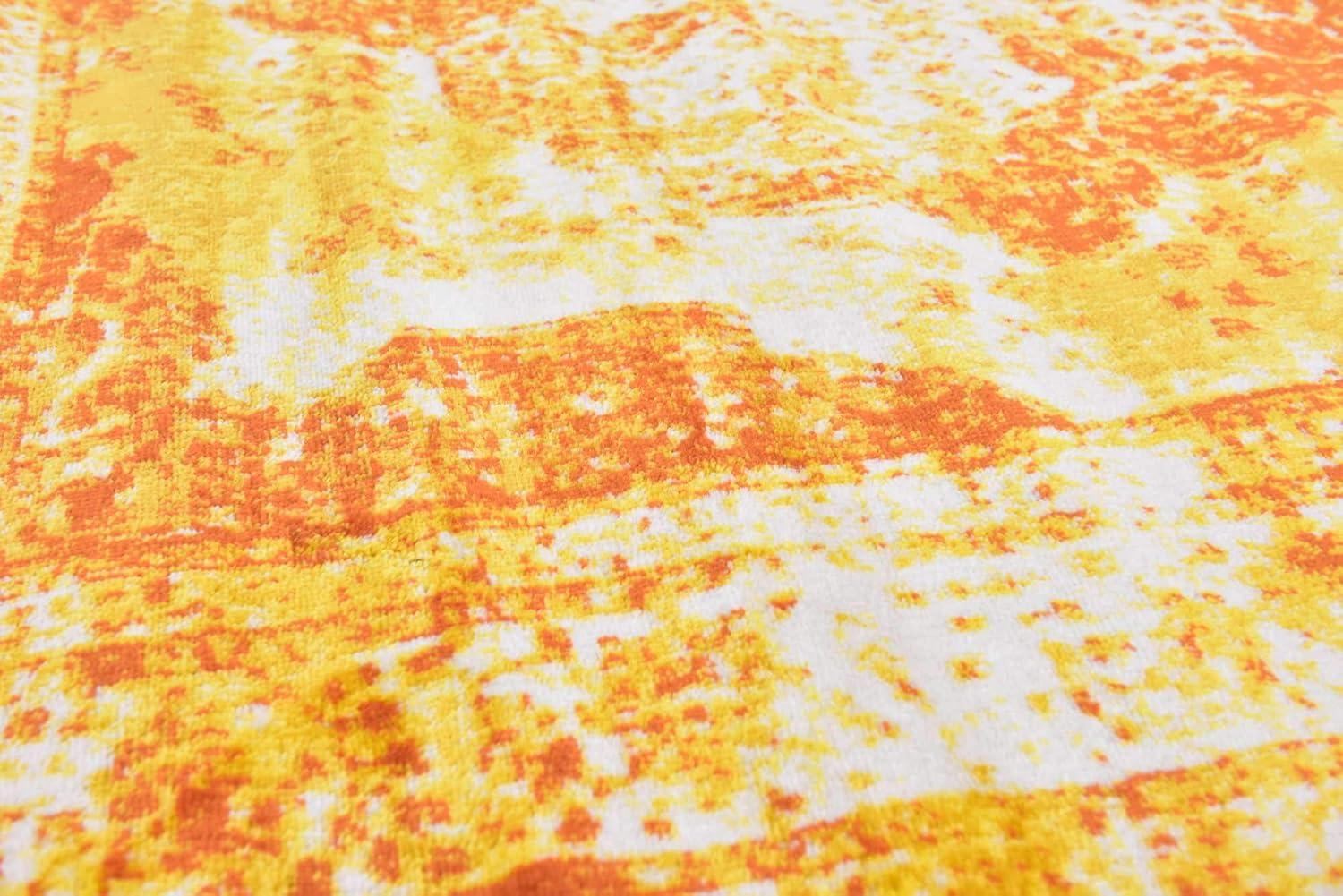 Unique Loom Sofia Collection Alfombra - Salle Garnier (6' 1" Cuadrado Naranja/amarillo)