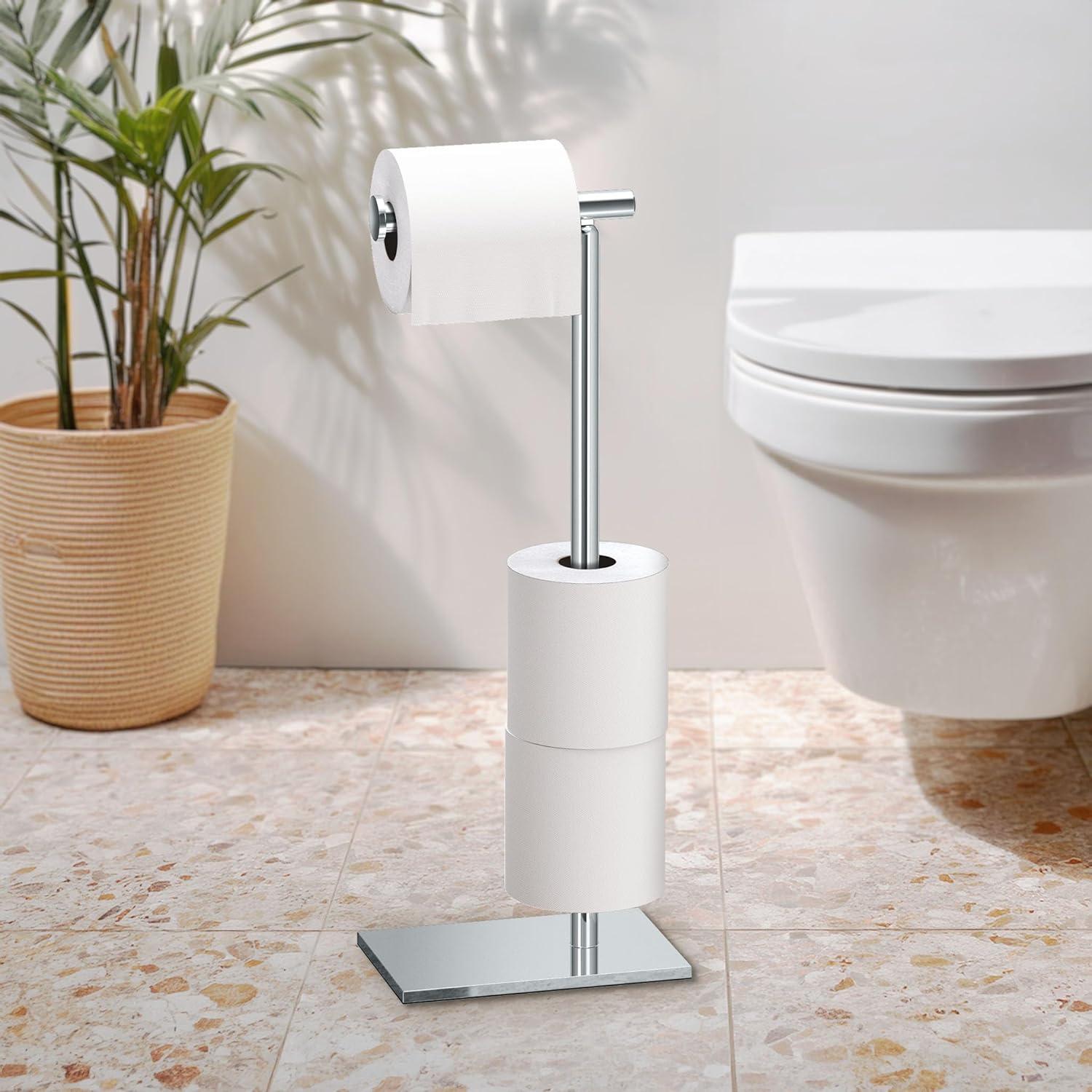 Freestanding Toilet Paper Holder with Storage