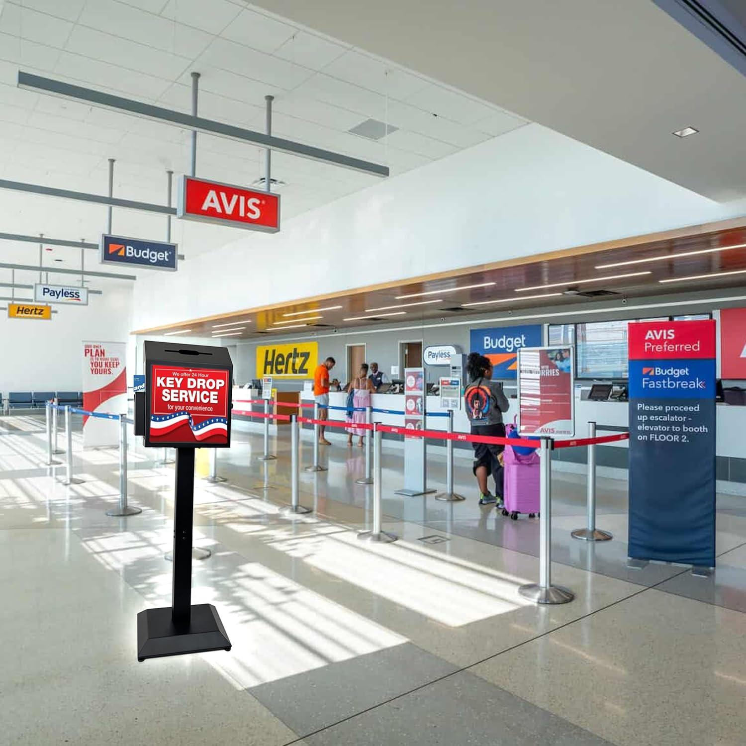 Plugsharge Suggestion Box With Stand,floor Standing Offering Box,combination Lock Ballot Collection Safe Box For Voting,charity,donation,church,school,election,hospital Feedback,and Car Rental Key Return, Black