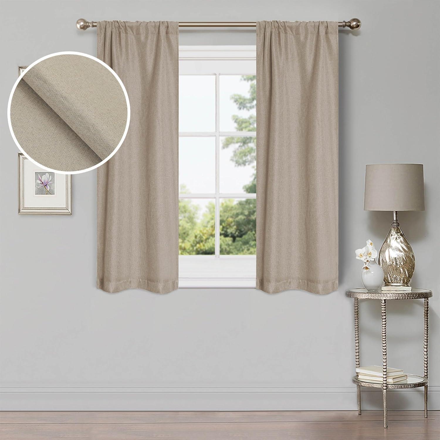 Gracie Oaks Evayah Modern Linen Inspired Classic Solid Room Darkening Curtain Panel (Set of 2)