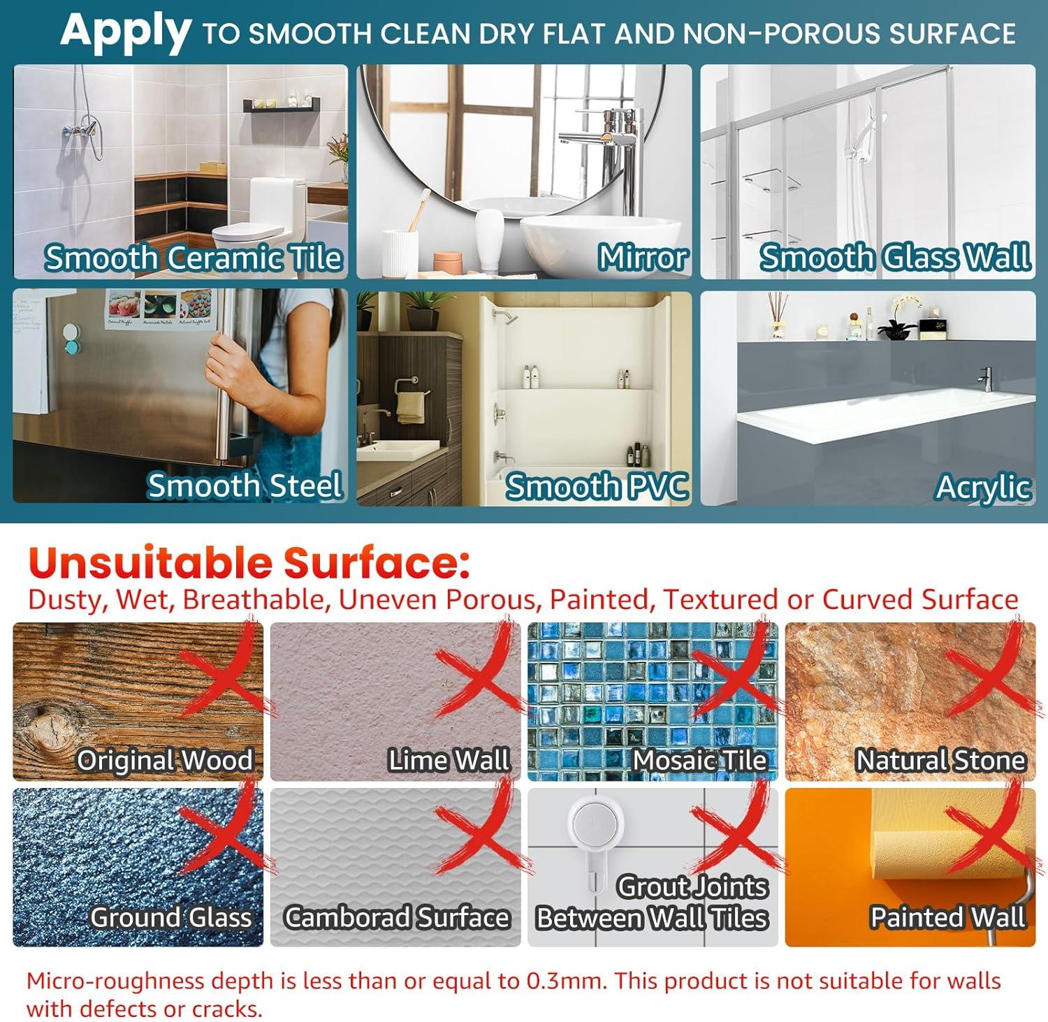 Shower Caddy Suction Cup 2 Pack With Hooks & Soap Holder, Heavy Duty Shower Organizer For Bathroom