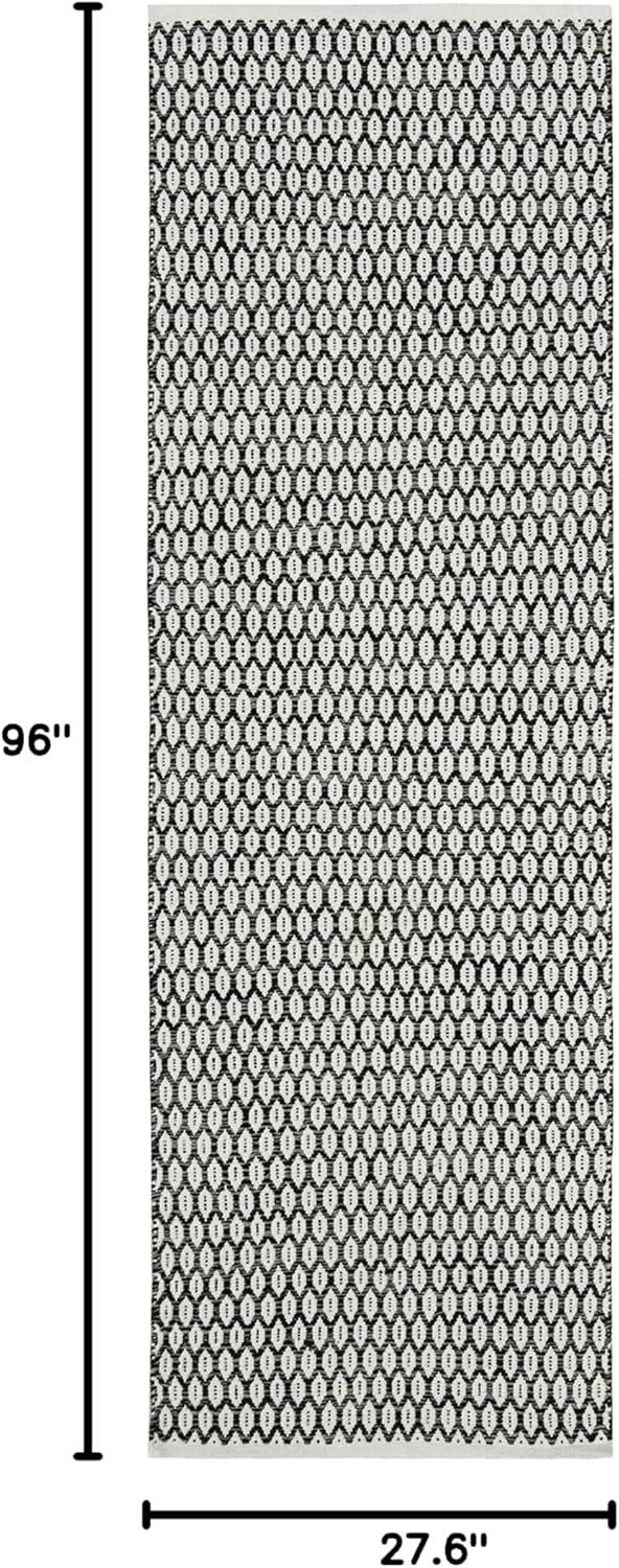 Montauk MTK608 Hand Woven Indoor Runner Rug - Black/Ivory - 2'3"x8' - Safavieh