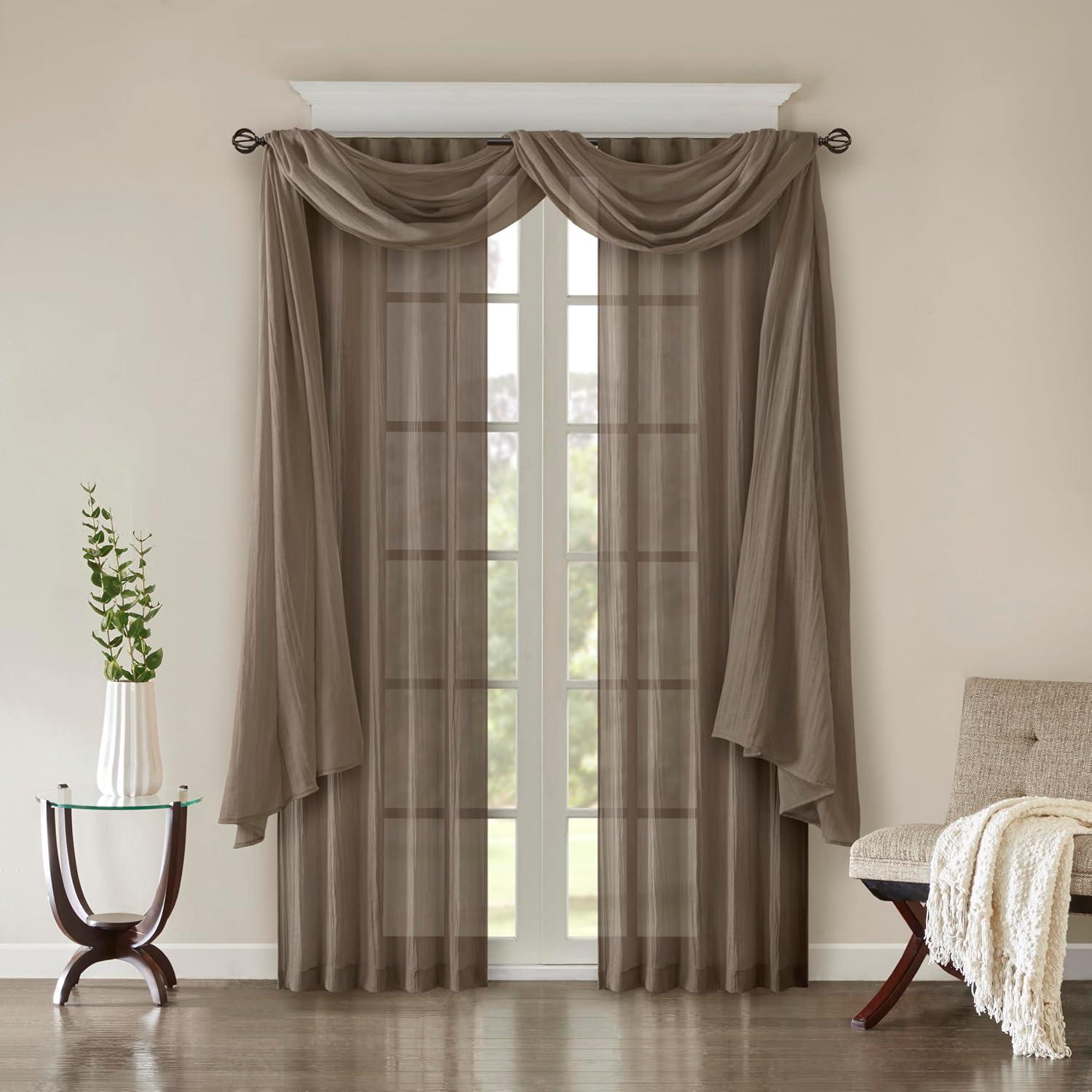 Madison Park Harper Solid Crushed Curtain Panel Pair (Set of 2)