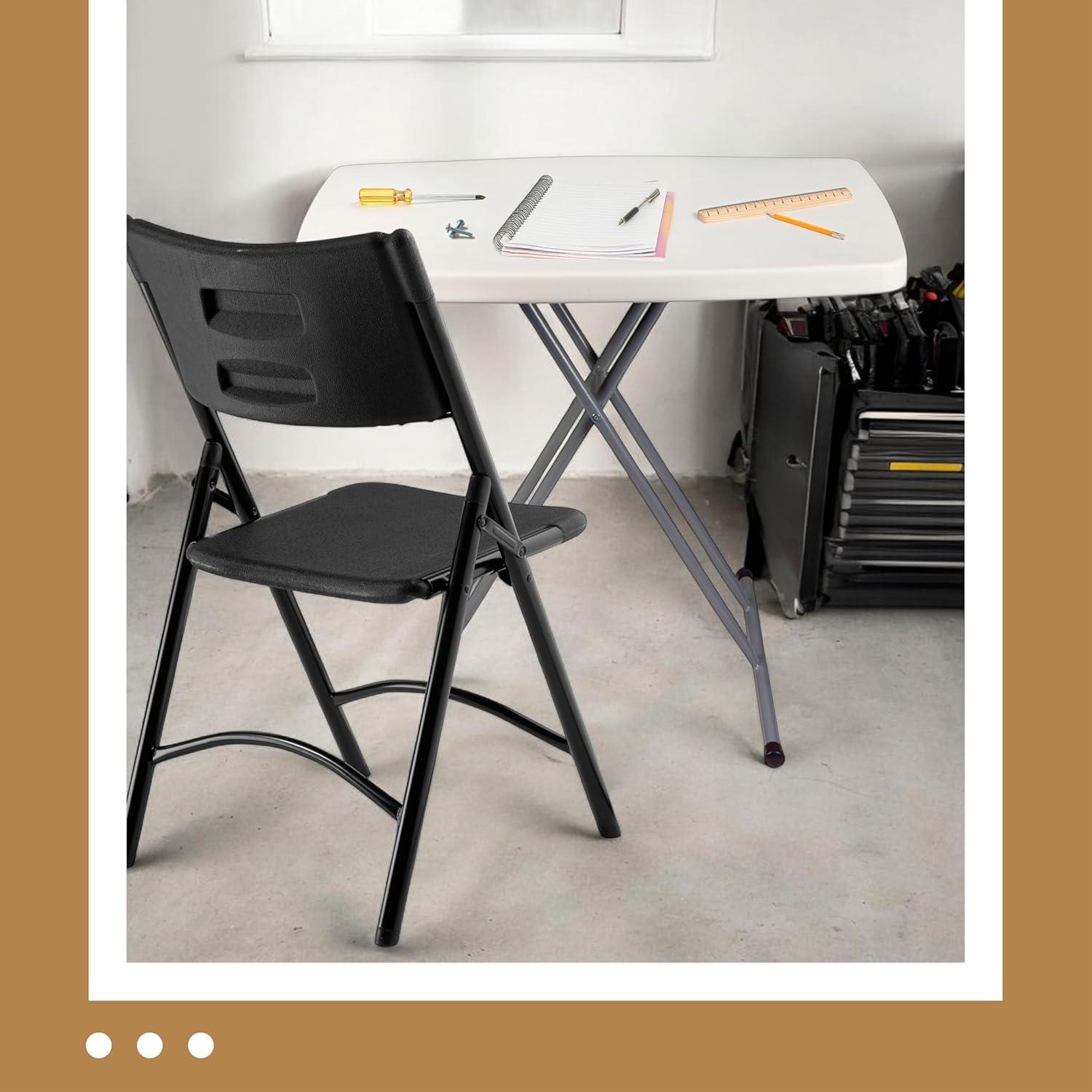 Speckled Grey Adjustable Height Folding Table with Metal Legs