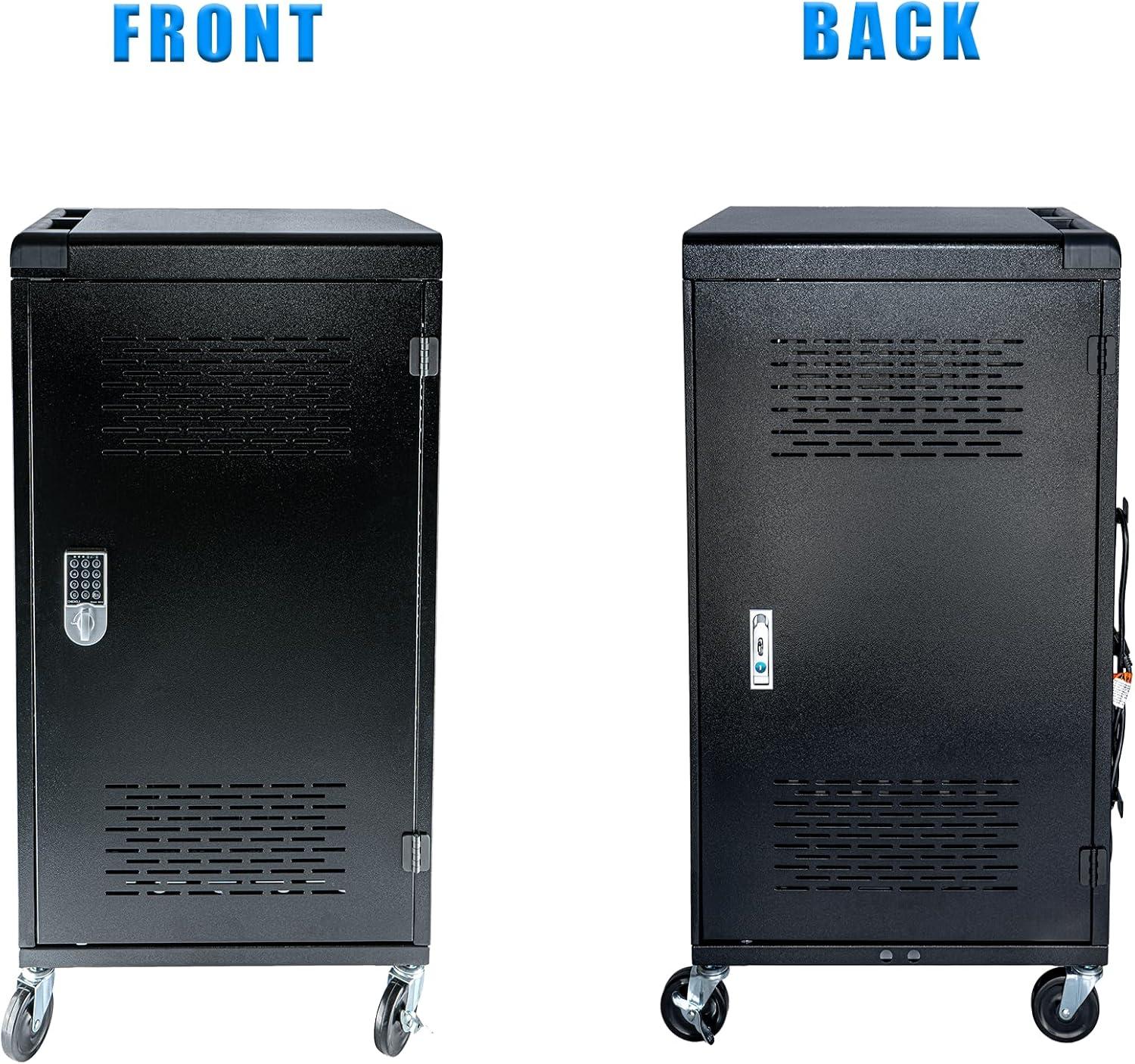 36 Bay Intelli-Sense Charging Cart for Tablets, Laptop, and Chromebook, Classroom Locking Charging Station with Keypad Lock and Charger Storage for School, Classroom, Library, Office and More