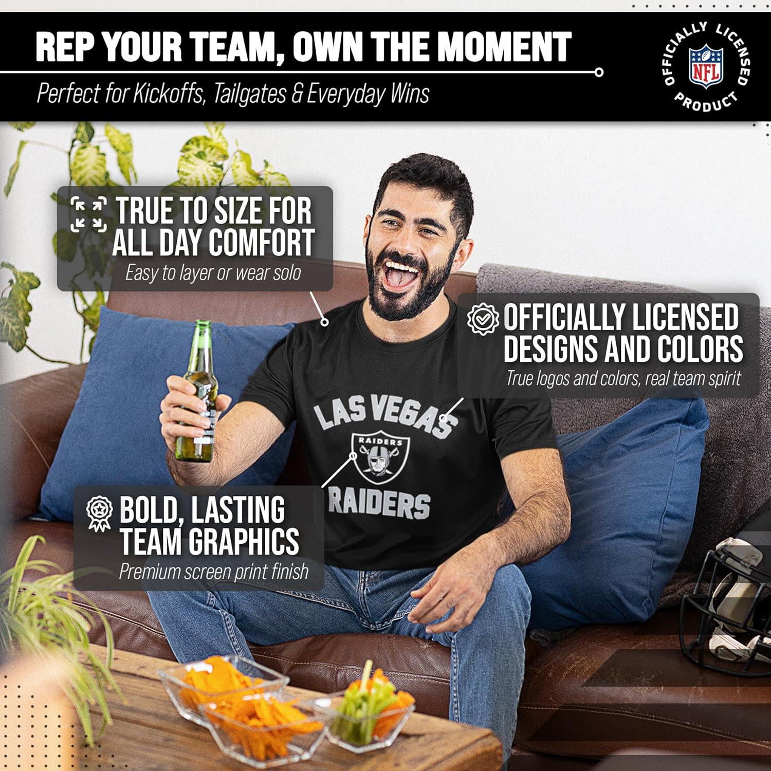 Team Fan Apparel NFL Adult Gameday T-Shirt - Cotton Blend - Tagless - Semi-Fitted - Unleash Your Team Spirit During Game Day