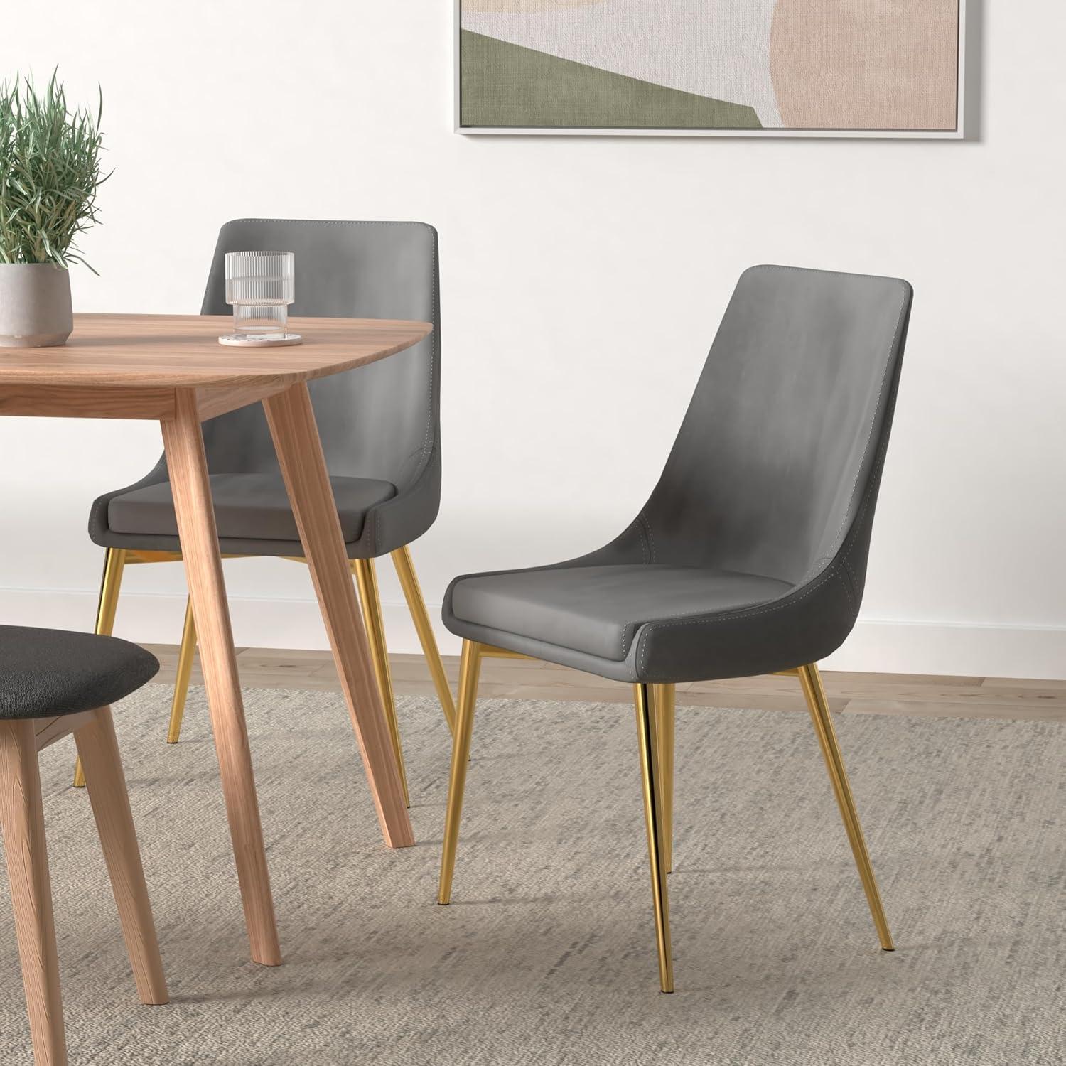 Meridian Furniture Karina Gray Velvet Dining Chair (Set of 2)