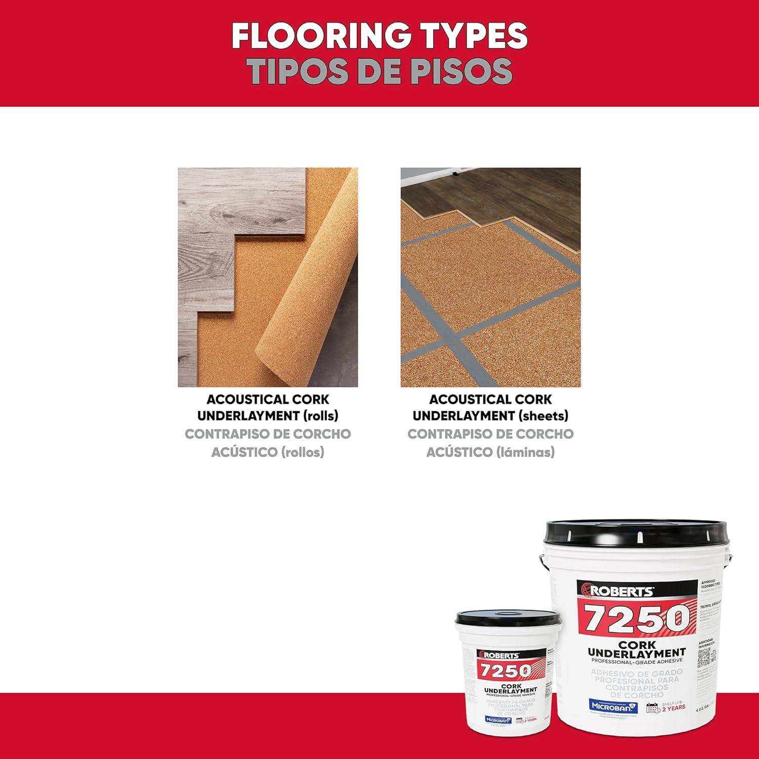 ROBERTS 7250 Professional-Grade Cork Underlayment Adhesive - 1 Gallon