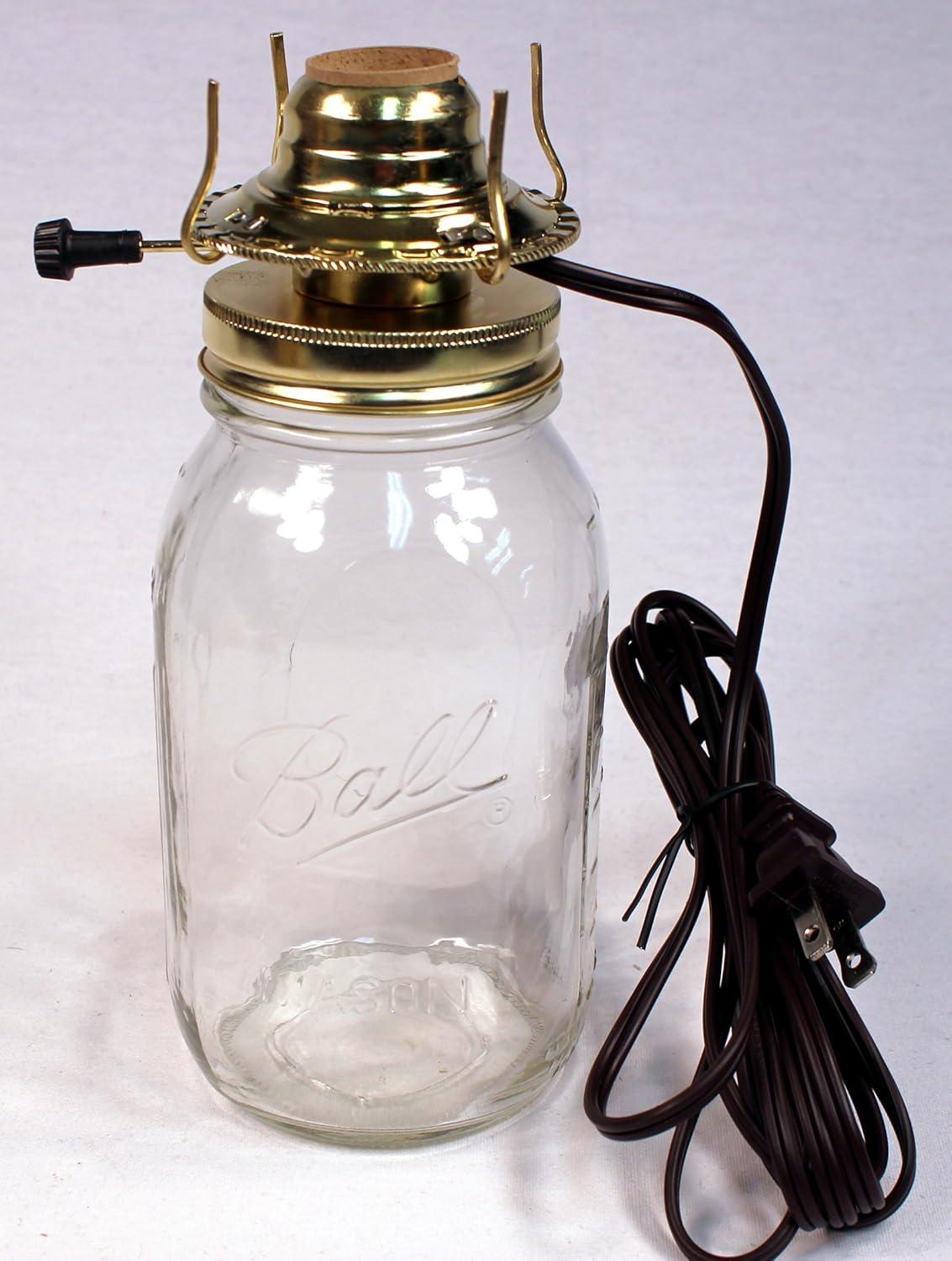 Creative Hobbies M999EM Mason Jar Electric Oil Lamp Burner DIY Conversion Kit, Pre-Wired and Ready To Use