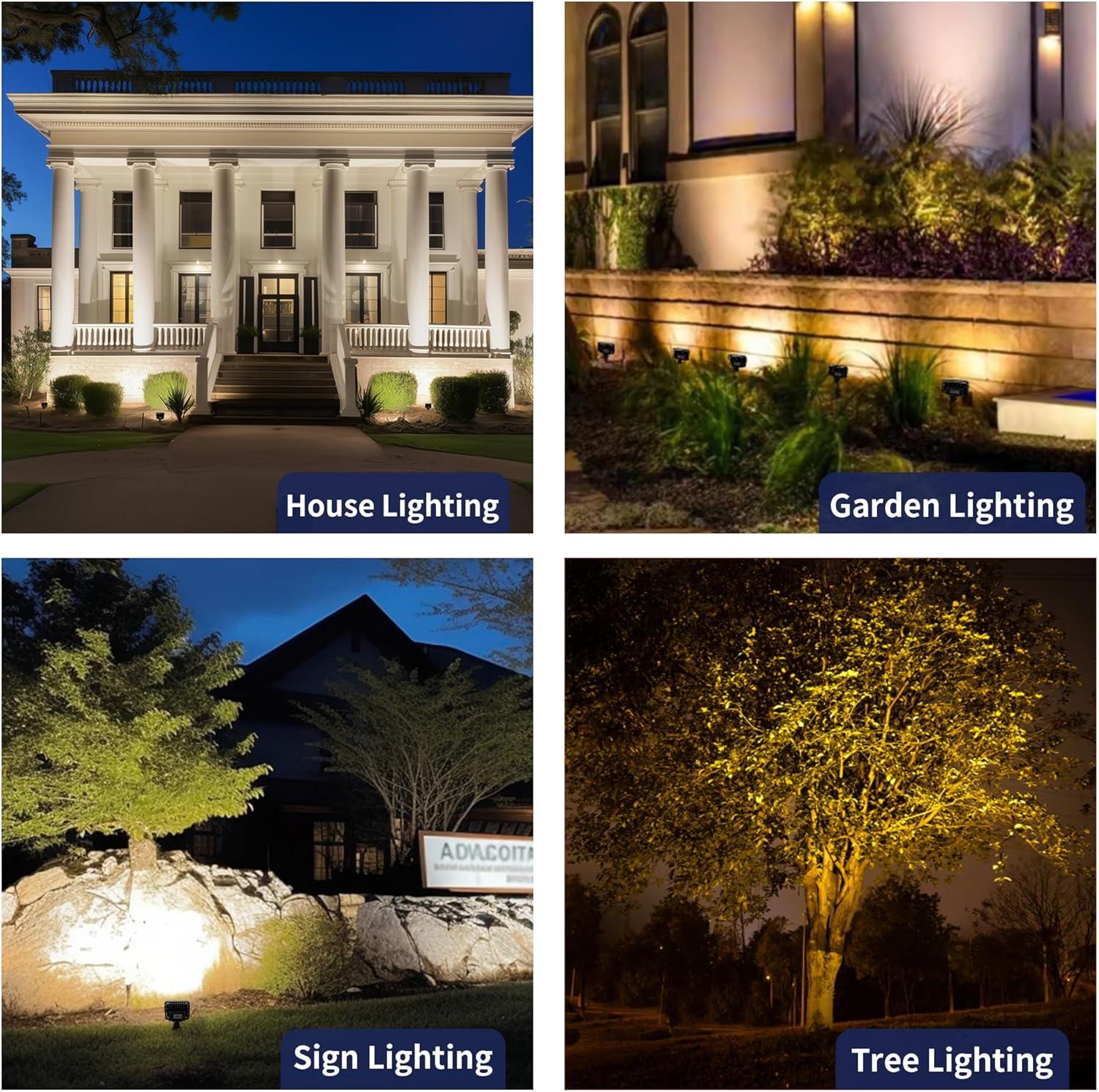 Gardenreet 20W Outdoor Flood Light Dimmable LED, Die-cast Aluminum, 2700K 1800LM, 12V Low Voltage, Waterproof Light Landscape Fixture With Adjustable Angle Arm and Rotating Lamp Shades