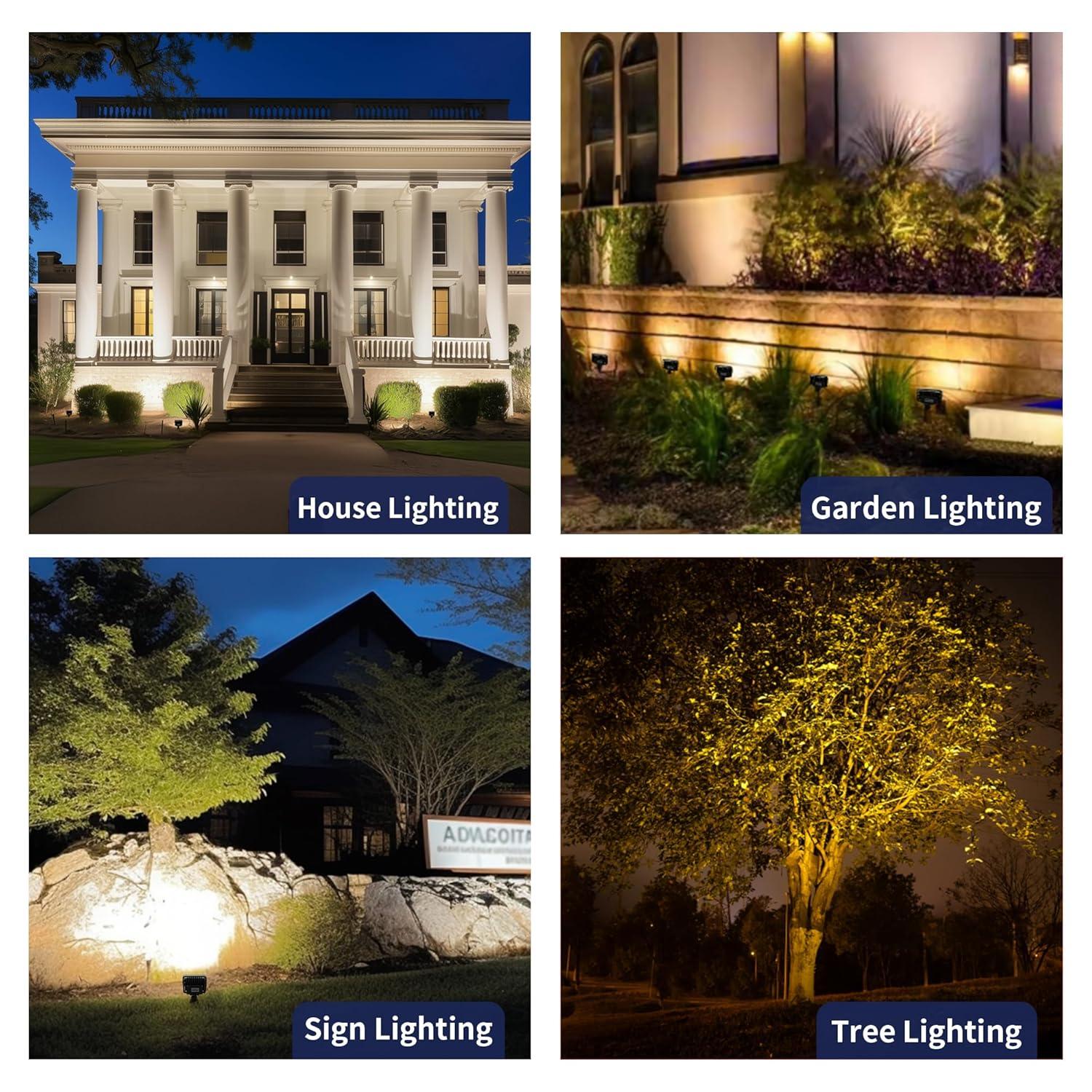 Gardenreet 20W Outdoor Flood Light Dimmable LED, Die-cast Aluminum, 2700K 1800LM, 12V Low Voltage, Waterproof Light Landscape Fixture With Adjustable Angle Arm and Rotating Lamp Shades