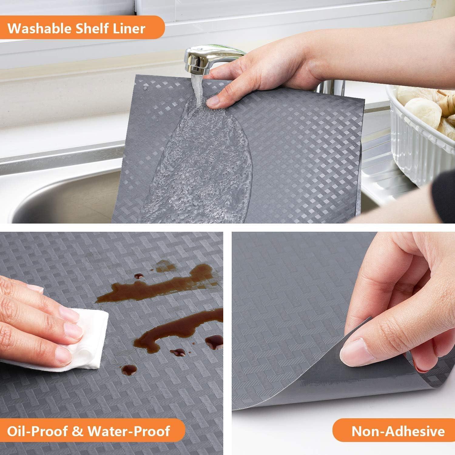 Gray Non-Adhesive EVA Kitchen Shelf Liner Roll