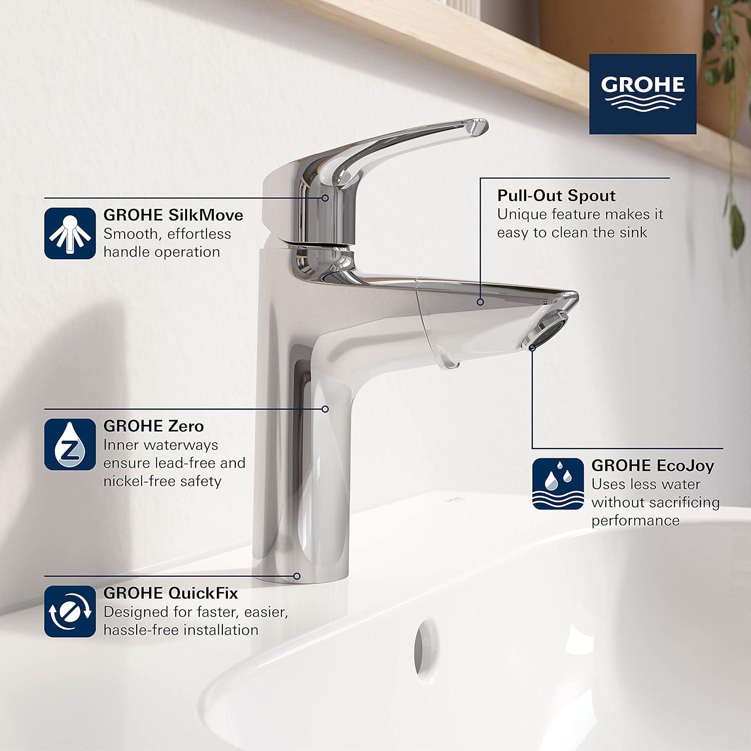 Eurosmart® Single Hole Bathroom Faucet with Drain Assembly