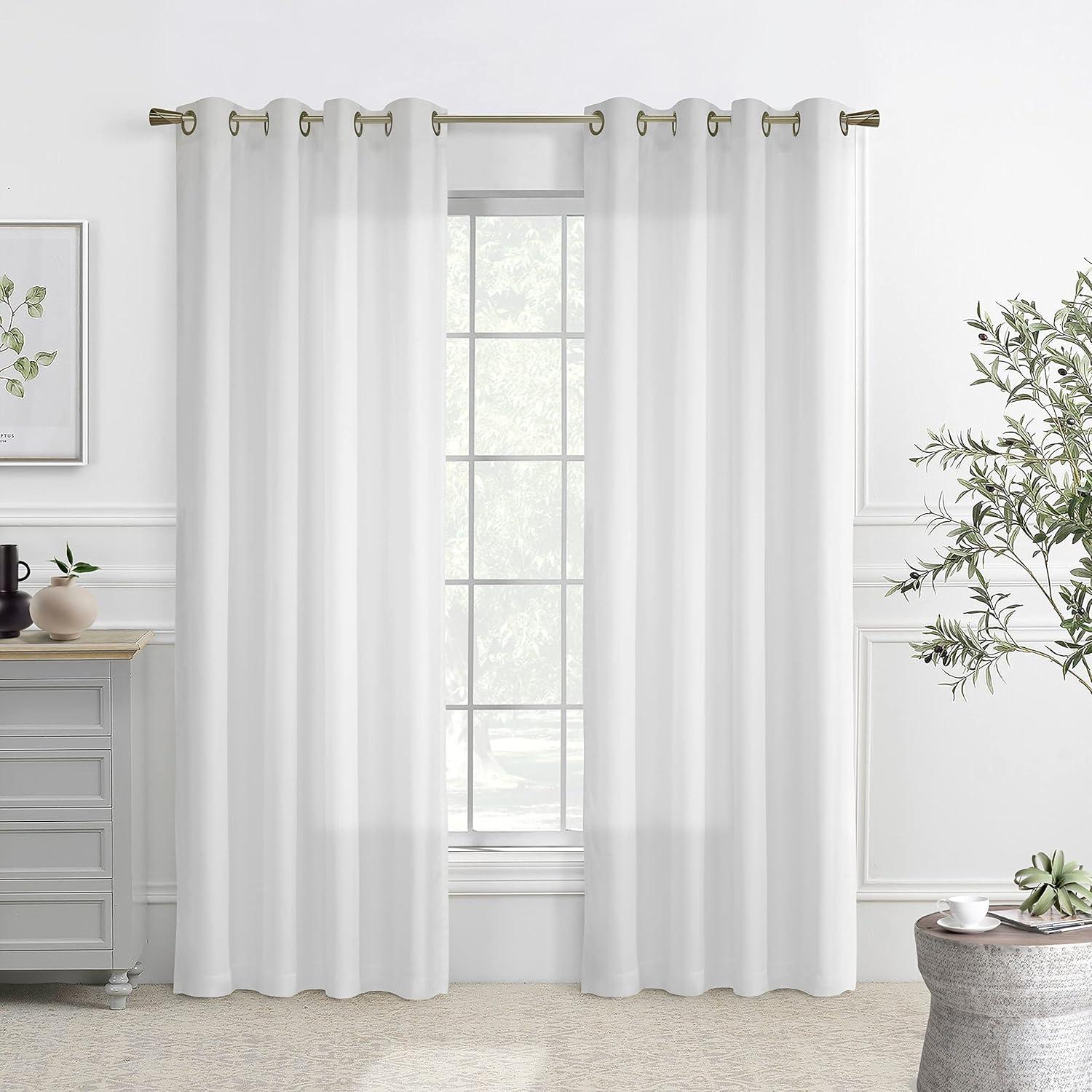 Galion Solid Color Semi-Sheer Thermal Grommet Single Curtain Panel