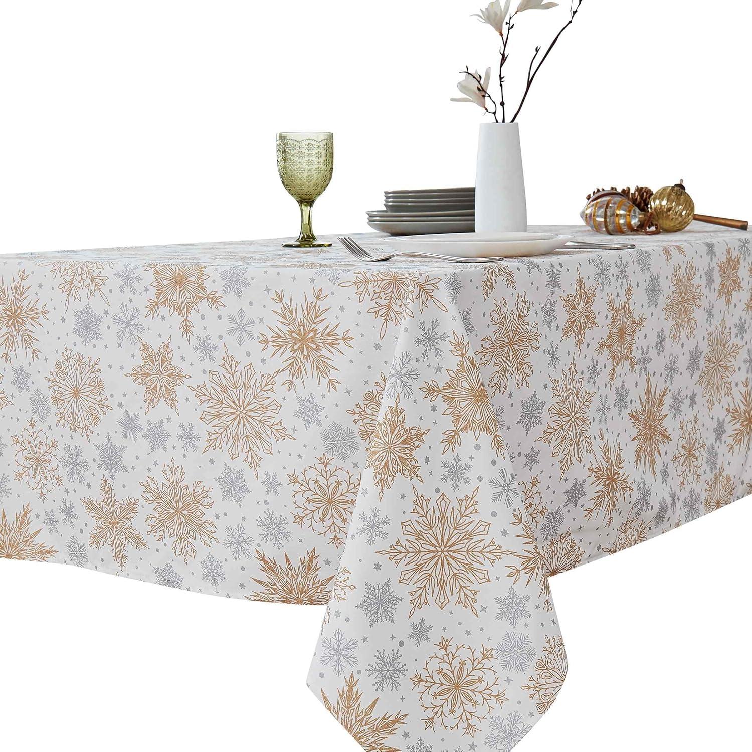 Avanti Linens Snowflakes 52" X 70" Tablecloth